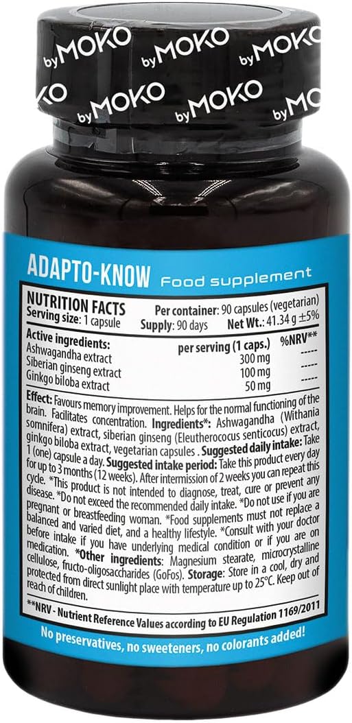 AdaptoKnow Ashwagandha Siberian Ginseng and Ginkgo biloba Supplement - Brain Booster Supplement for Cognitive Function, Memory Health, Concentration, Stress and Anxiety 90 Days Supply - Image 7