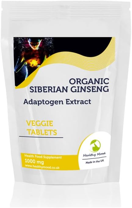 Siberian Ginseng Adaptogen Extract 1000mg Tablets – High Potency Stress Relief, Energy Boost & Immune Support Supplement