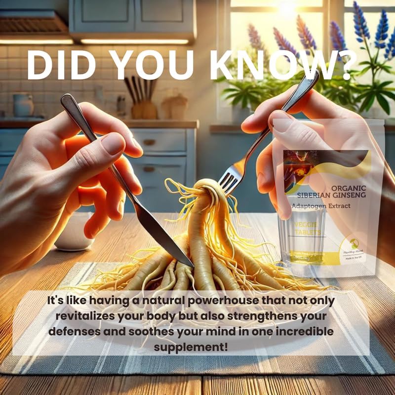 Siberian Ginseng Adaptogen Extract 1000mg Tablets – High Potency Stress Relief, Energy Boost & Immune Support Supplement - Image 7