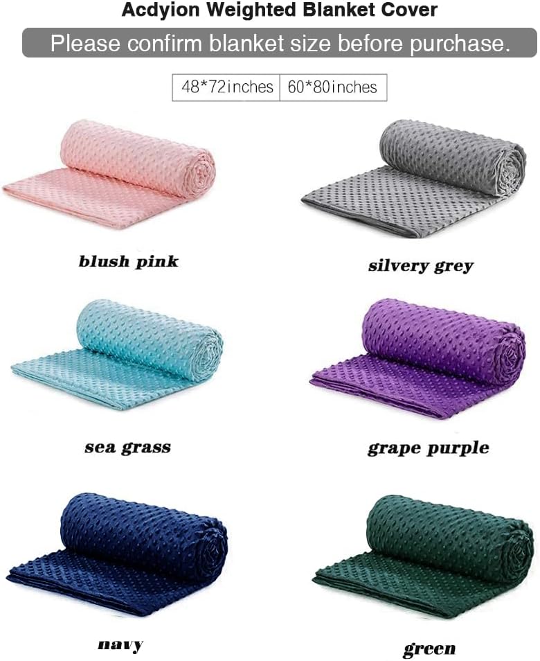 Acdyion Weighted Blankets Removable Duvet Cover for Adults Queen Size (60"x80"),Heavy Blanket Duvet Cover with Soft and Comfort Minky with 12 Ties,Machine Washable Soft Weighted Blanket Cover (Teal) - Image 5