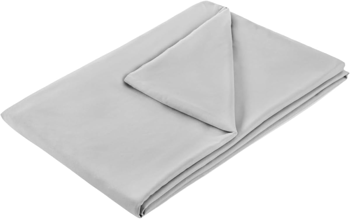 Light Grey Weighted Blanket Cover, 48 x 72, Removable, 8 Ties