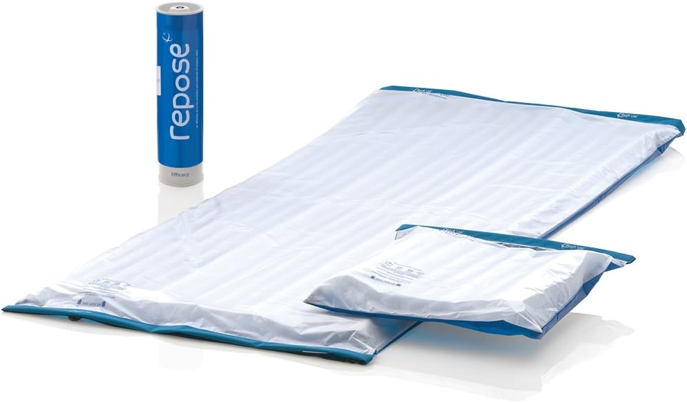 Repose - Pressure Relieving Single Mattress Overlay, Cushion and Manual Pump - Inflatable Pressure Mattress and Cushion - Clinically Proven to Prevent Bed Sores and Pressure Ulcers