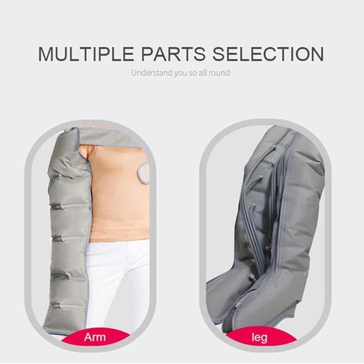 Air Compression Boots, Pneumatic Leg Massager Air Wave Device, Body Massager Waist Leg Arm Relax Instrument, for Lymphedema Circulation Swelling Relax Pain Relief,A - Image 2