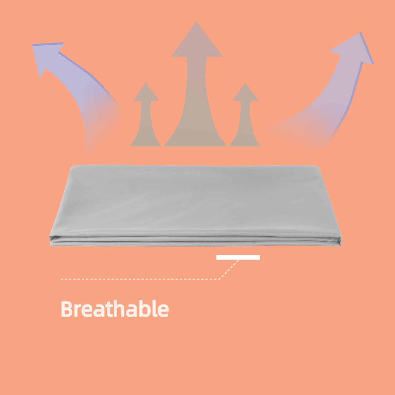 Light Grey Weighted Blanket Cover, 48 x 72, Removable, 8 Ties - Image 4