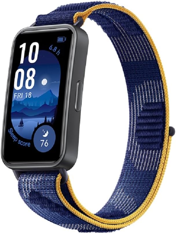 HUAWEI Band 9, Bluetooth, iOS & Android, Fitness Tracker, Up to 14 Days Battery Life, TruSleep 4.0, Scientific Sleep Tracking, 100 Training Modes, Smartband, Comfortable Wear, Blue Nylon Strap