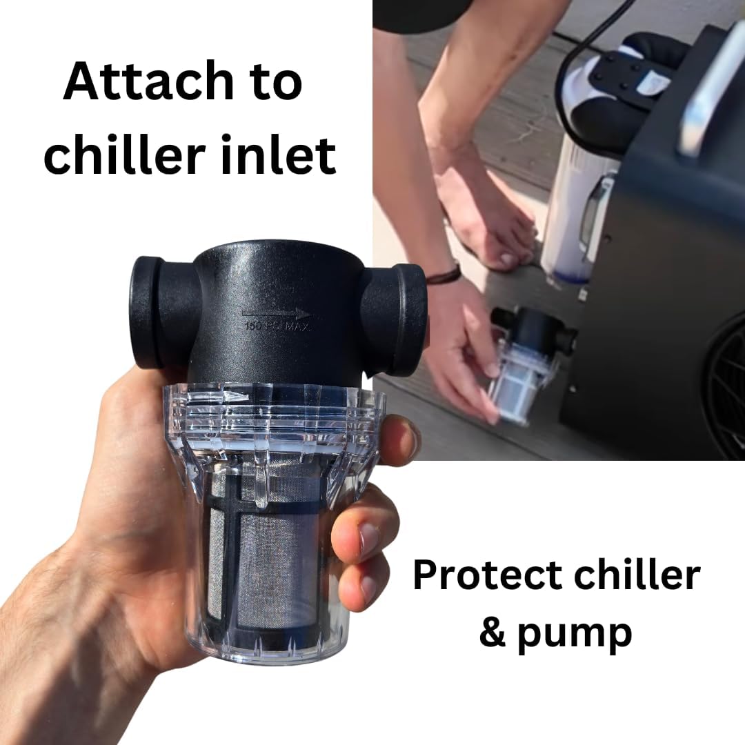 Pre Filter Cold Plunge pre Filter. 80 Mesh. 3/4" Threaded Female connectors. Cold Plunge in-line pre-Filter. Protect Your Cold Plunge Chiller and Pump. - Image 7