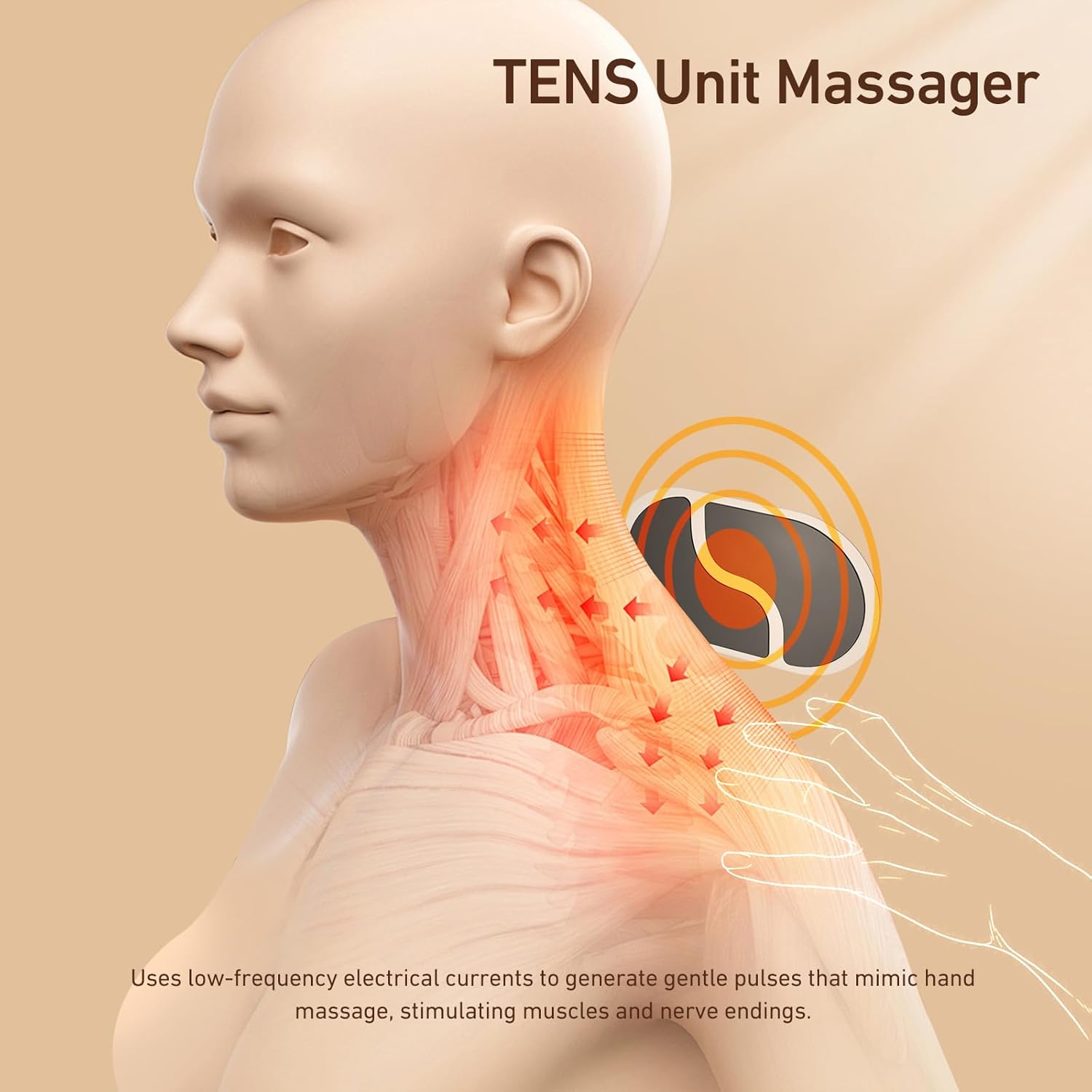 Wireless TENS Unit, Health Expert,Protable Massager,Muscle Stimulator with LCD Screen and Charging Box - Image 4