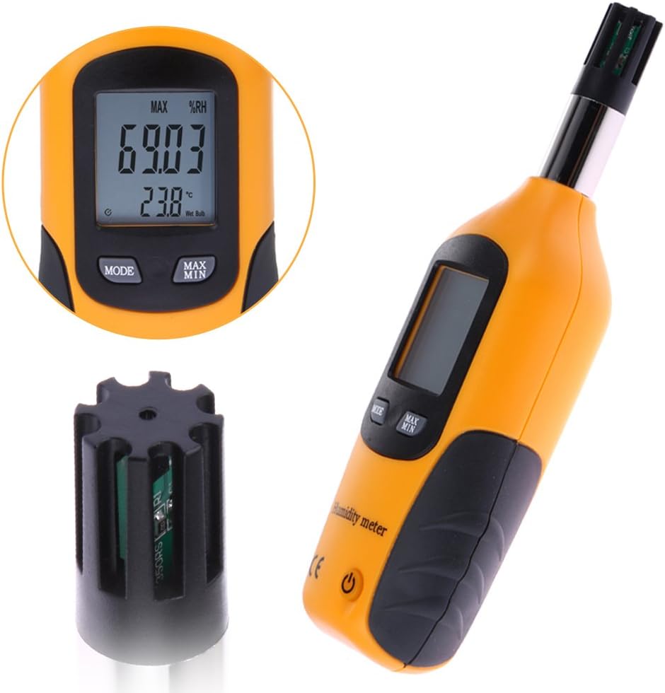 Mengshen Digital Psychrometer - Handheld Temperature and Humidity Meter Gauge with Dew Point and Wet Bulb Temperature - Battery Included, M86 - Image 4
