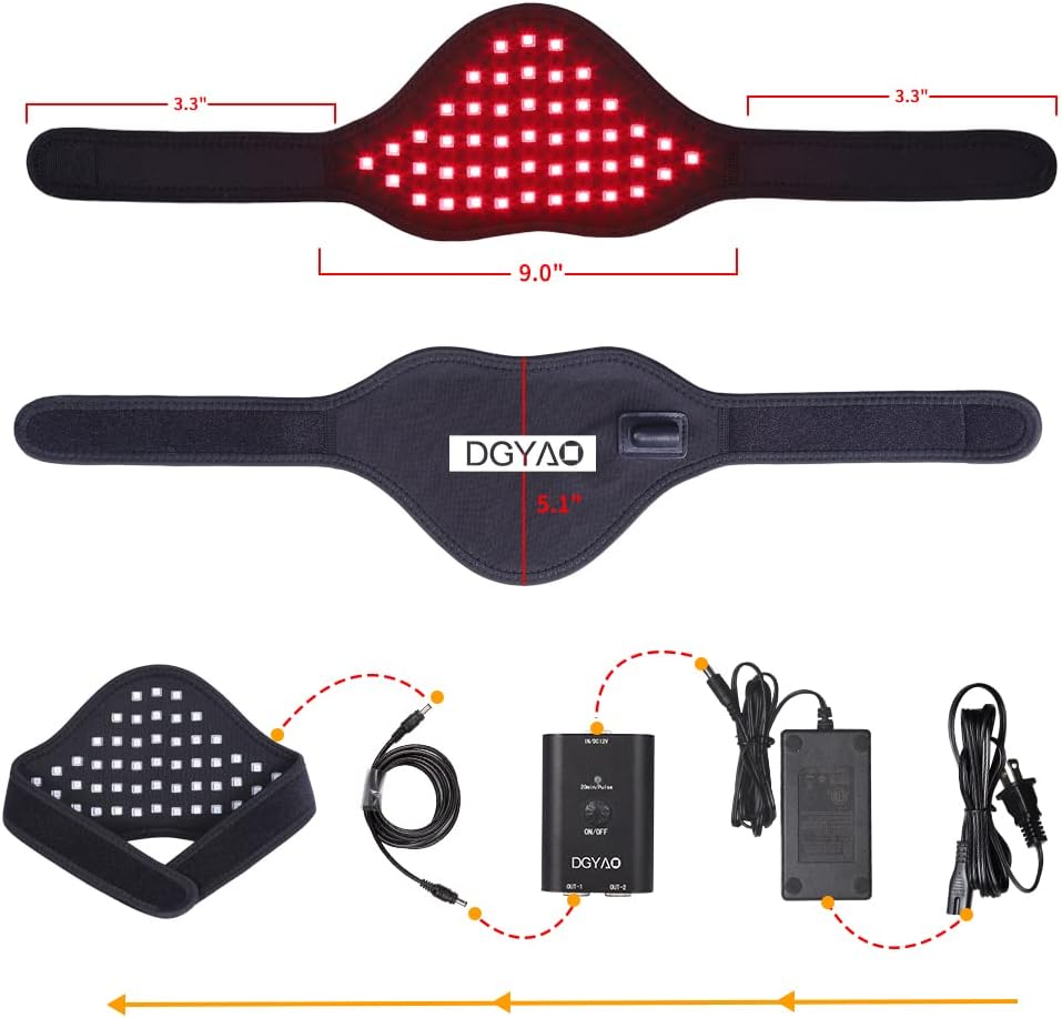 Infrared & Red Light Therapy for Neck Pain Relief, Wearable Neck Light Therapy Wrap Pad for Joint Pain, 850NM Infrared LED Therapy Home Use Device Suitable for Neck Knee Wrist - Image 4