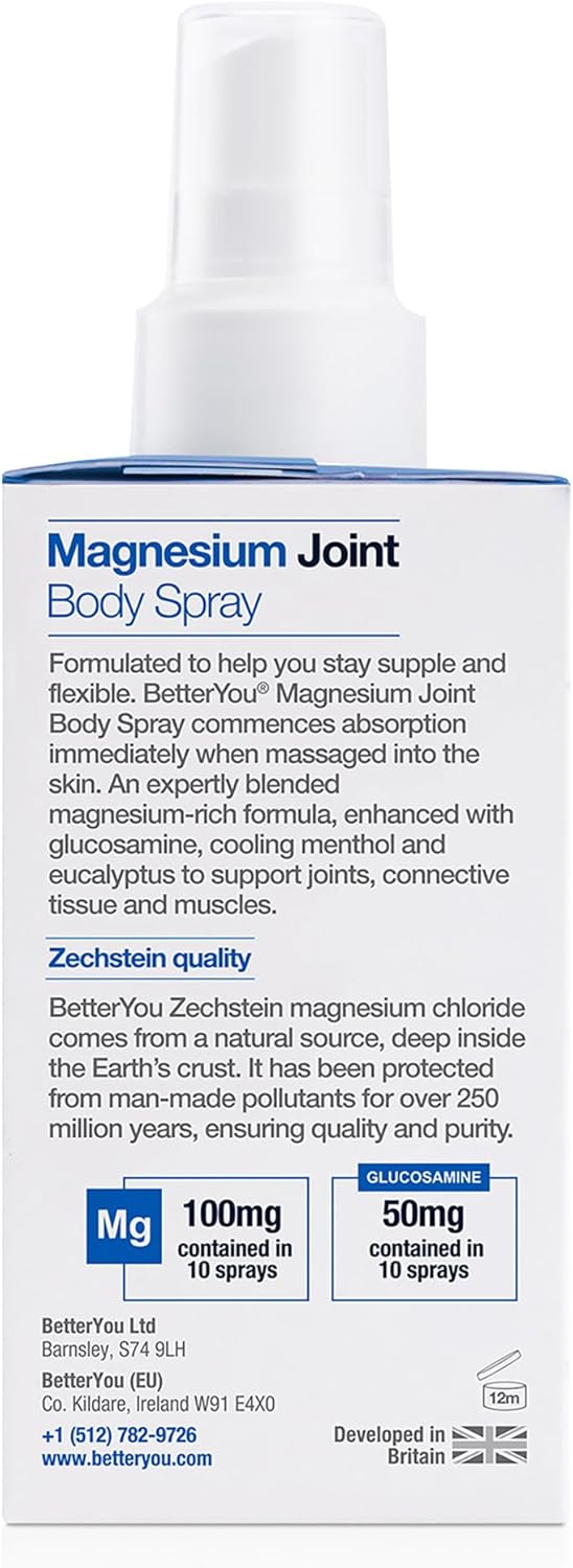 BetterYou Magnesium Joint Body Spray, Magnesium Chloride and Glucosamine, Effective Support for Joints and Muscles, Supports Relaxation, 100ml Magnesum Oil Supplement - Image 7