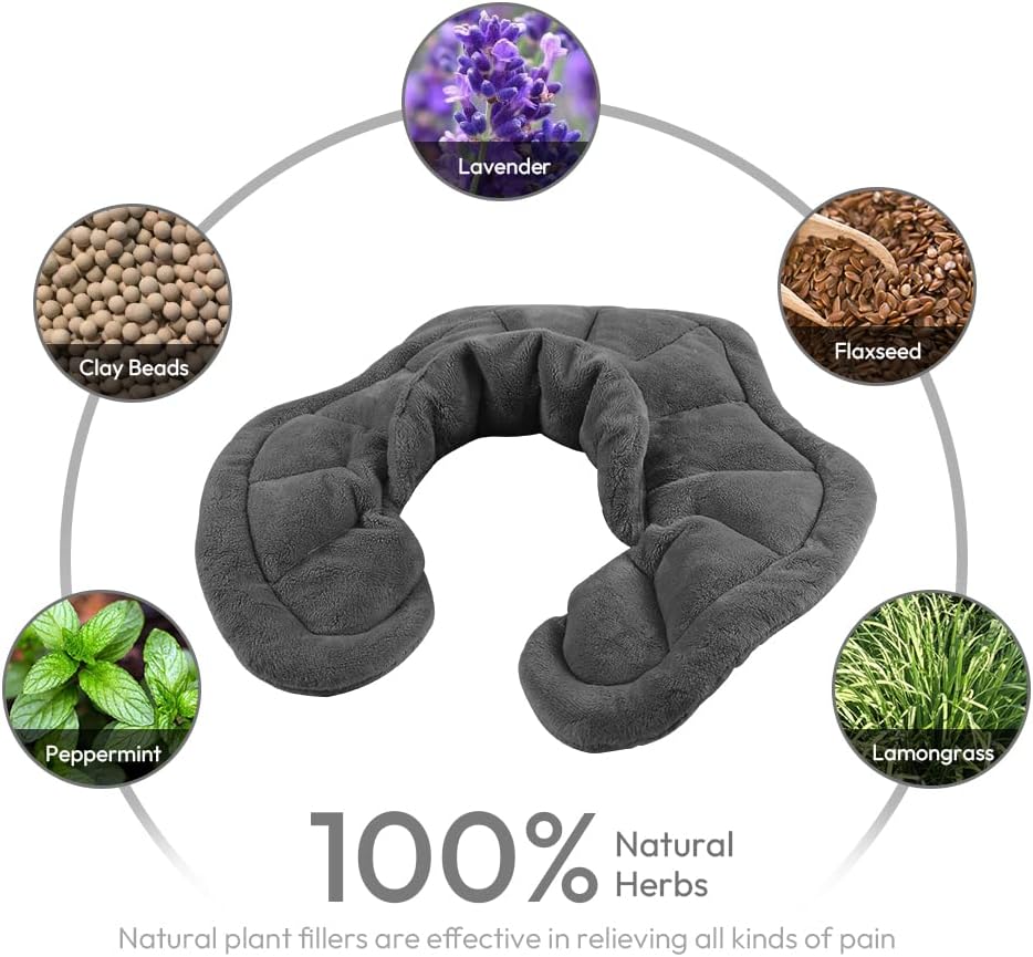 Microwavable Heated Neck Wrap Warmer and Shoulder Weighted Heating Pad Microwave for Hot and Cold Compress - Image 3