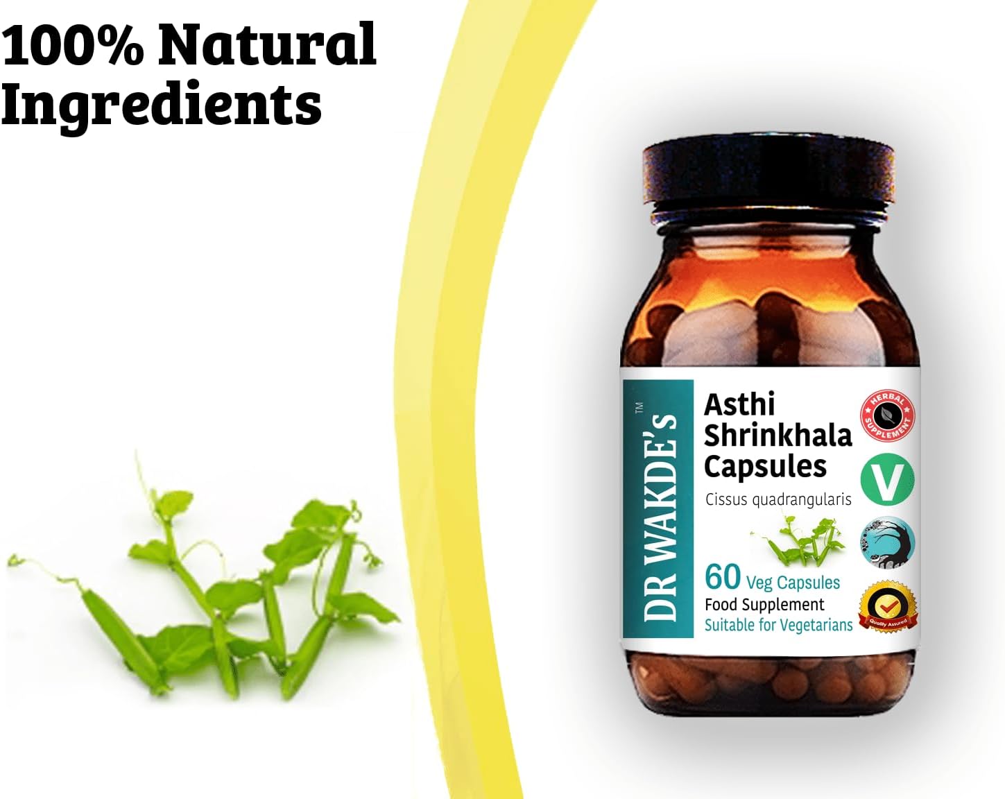 DR WAKDE'S Asthi Shrinkhala Capsules (Cissus quadrangularis), 60 Veg Caps, Plant-Based Supplement, Made in UK, Vegan, All Natural, Same Day Dispatch - Image 5
