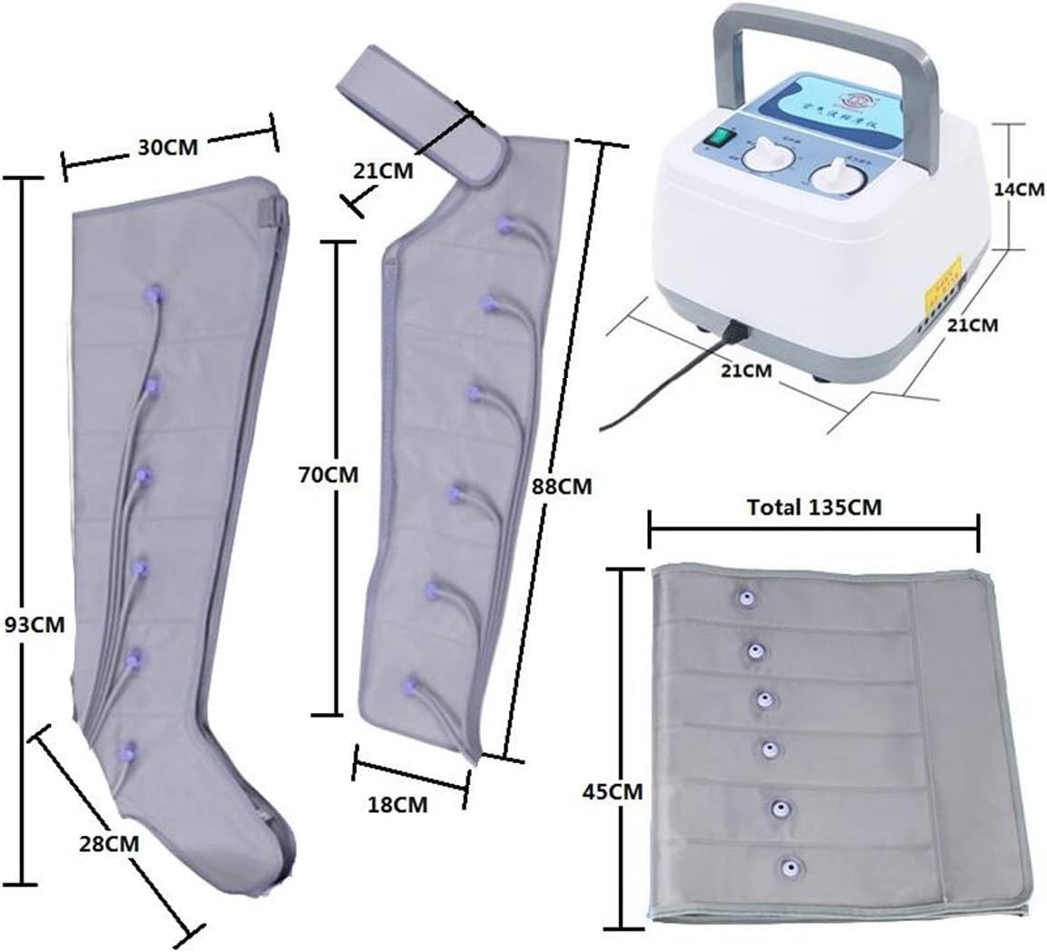 Air Compression Boots, Pneumatic Leg Massager Air Wave Device, Body Massager Waist Leg Arm Relax Instrument, for Lymphedema Circulation Swelling Relax Pain Relief,A - Image 7