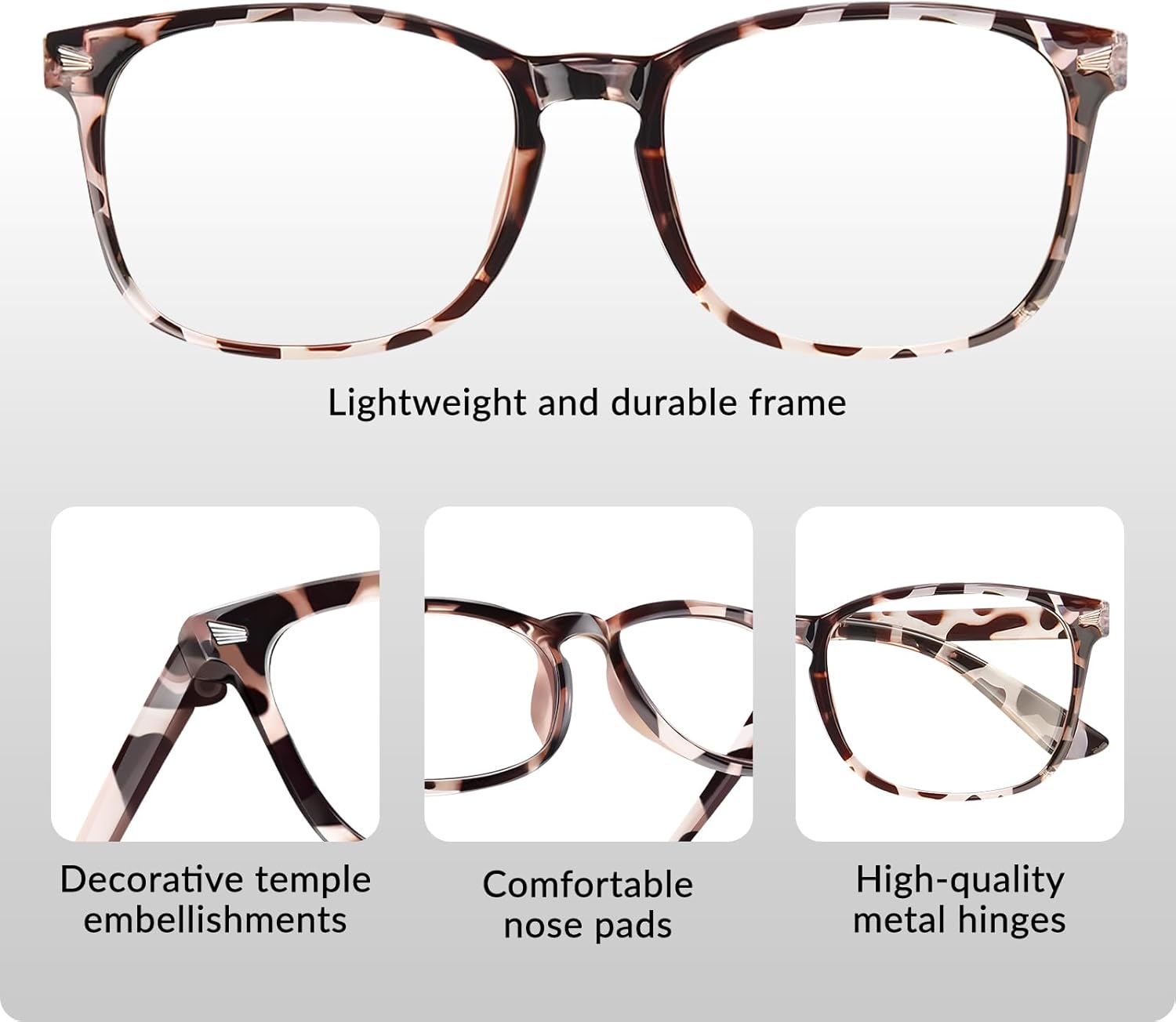 Blue Light Blocking Glasses, Computer Reading/Gaming/TV/Phones Glasses for Men Women,Anti Eyestrain UV Glare (5/1Pair) - Image 5