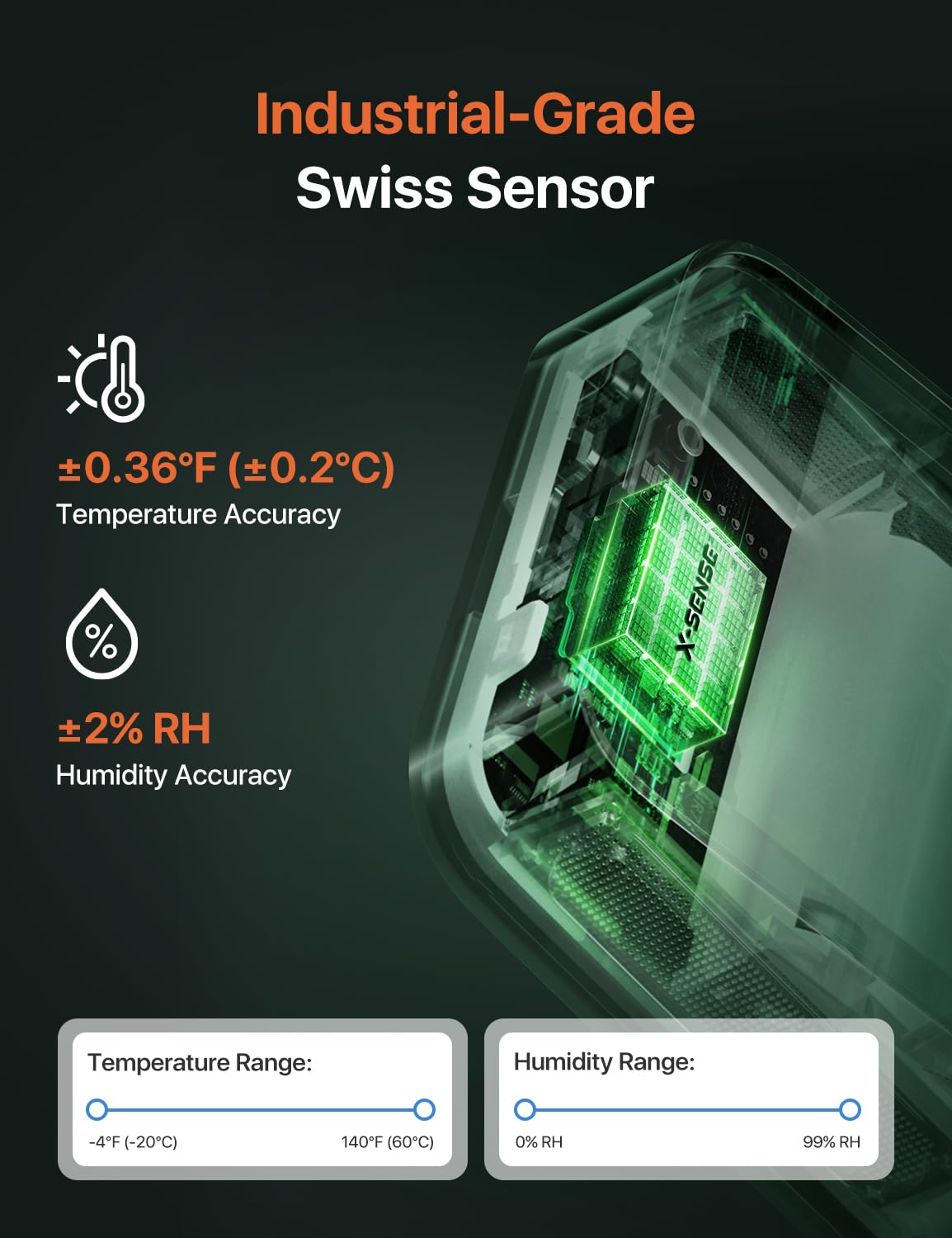 X-Sense WiFi Hygrometer Indoor Humidity with SBS50 Base Station, Smart Hygrometer Thermometer with App Notification, Temperature Sensor for Room Temperature Monitoring, 3 Sensors & 1 Base Station - Image 5