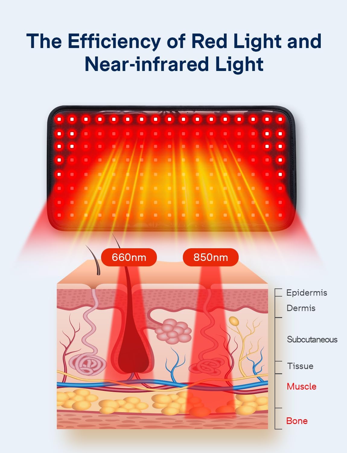 ALLJOY Red Light Therapy Belt, 120 Beads Red Light Therapy for Body with 660nm Red Light & 850nm Near Infrared Light for Back, Shoulder, Waist Muscle Pain Relief, Gift for Women Men - Image 3