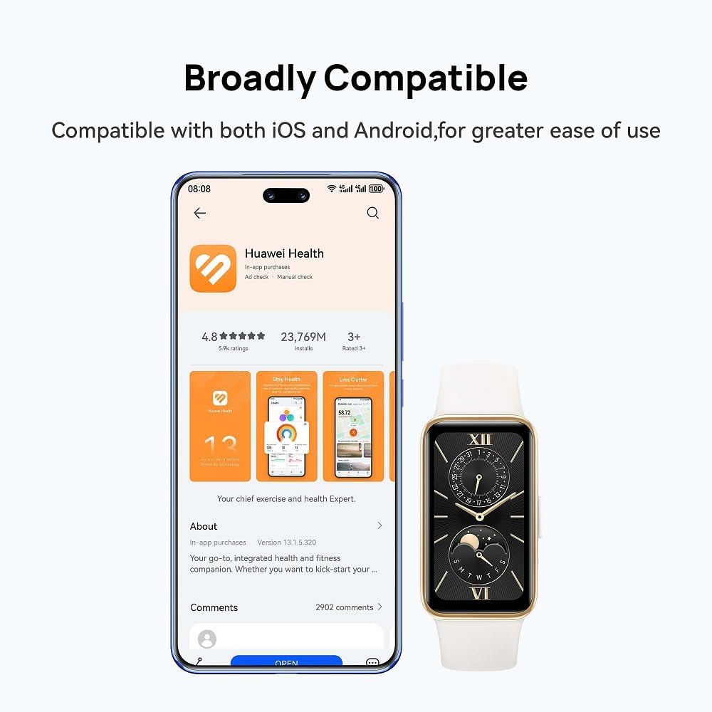 HUAWEI Band 9, Bluetooth, iOS & Android, Fitness Tracker, Up to 14 Days Battery Life, TruSleep 4.0, Scientific Sleep Tracking, 100 Training Modes, Smartband, Comfortable Wear, Blue Nylon Strap - Image 6