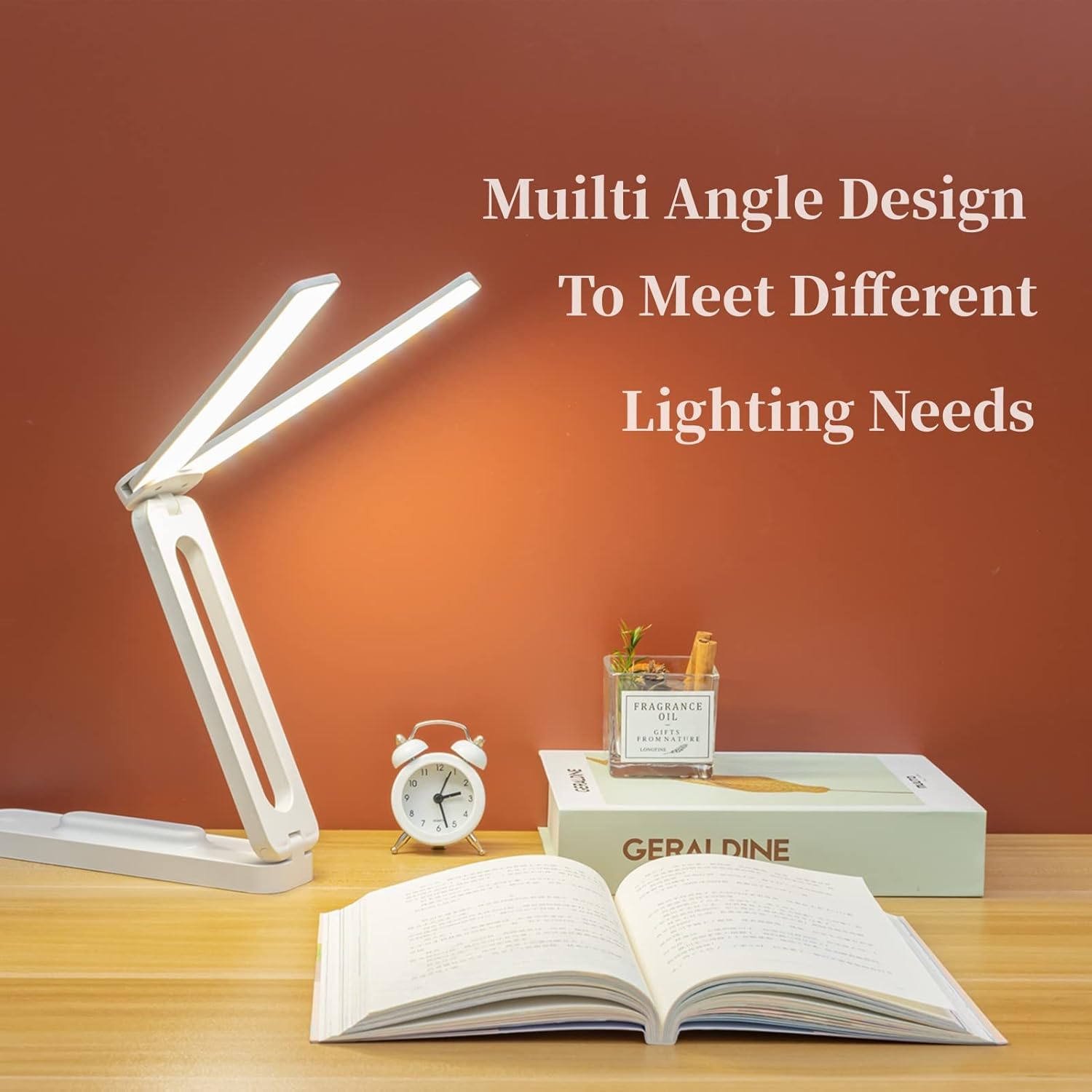 Double Head Desk Lamp for Home Office,Portable Small Desk Lamp with 3 Lighting Modes. Blue - Image 2