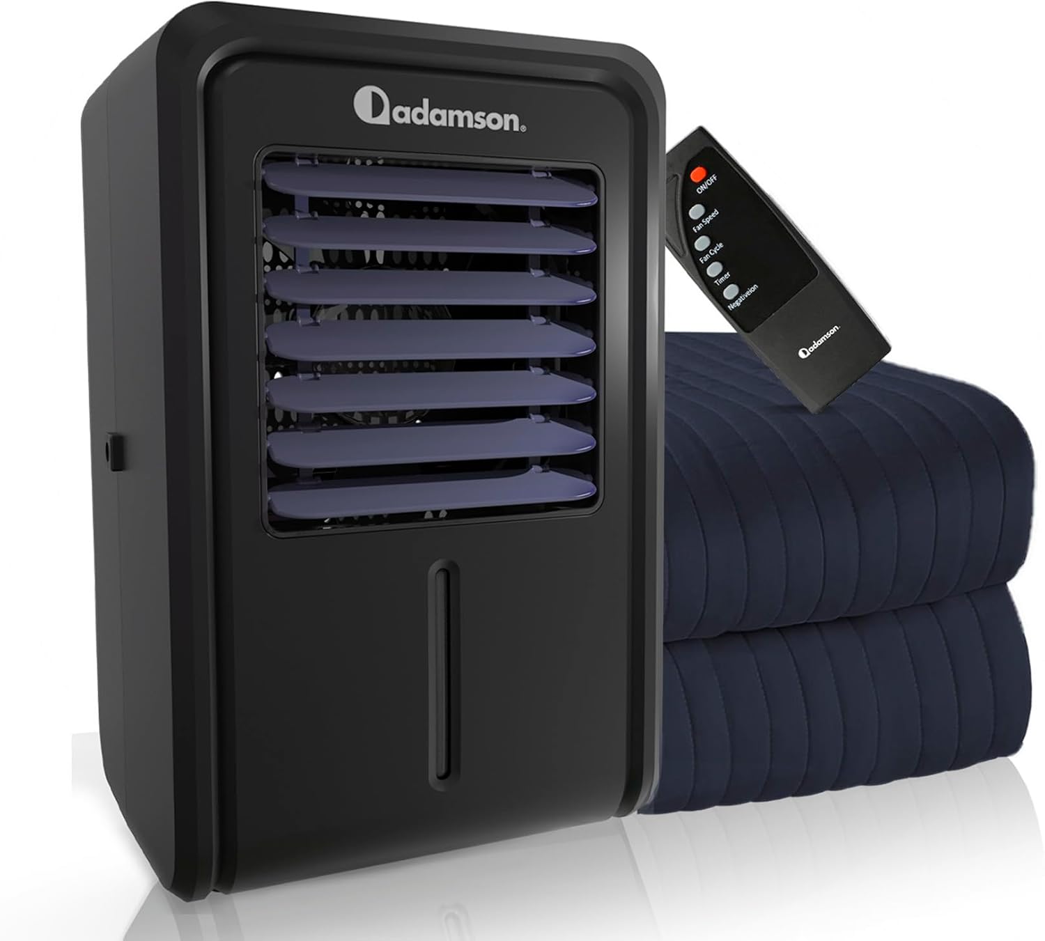 Adamson B10 Bed Cooling System - TWIN 75” L x 39” W - 100% Cotton Mattress Cooling Pad for Night Sweats - Water Bed Cooler - Ideal for Hot Sleepers - 5-Year Assurance - Navy Blue - Image 2