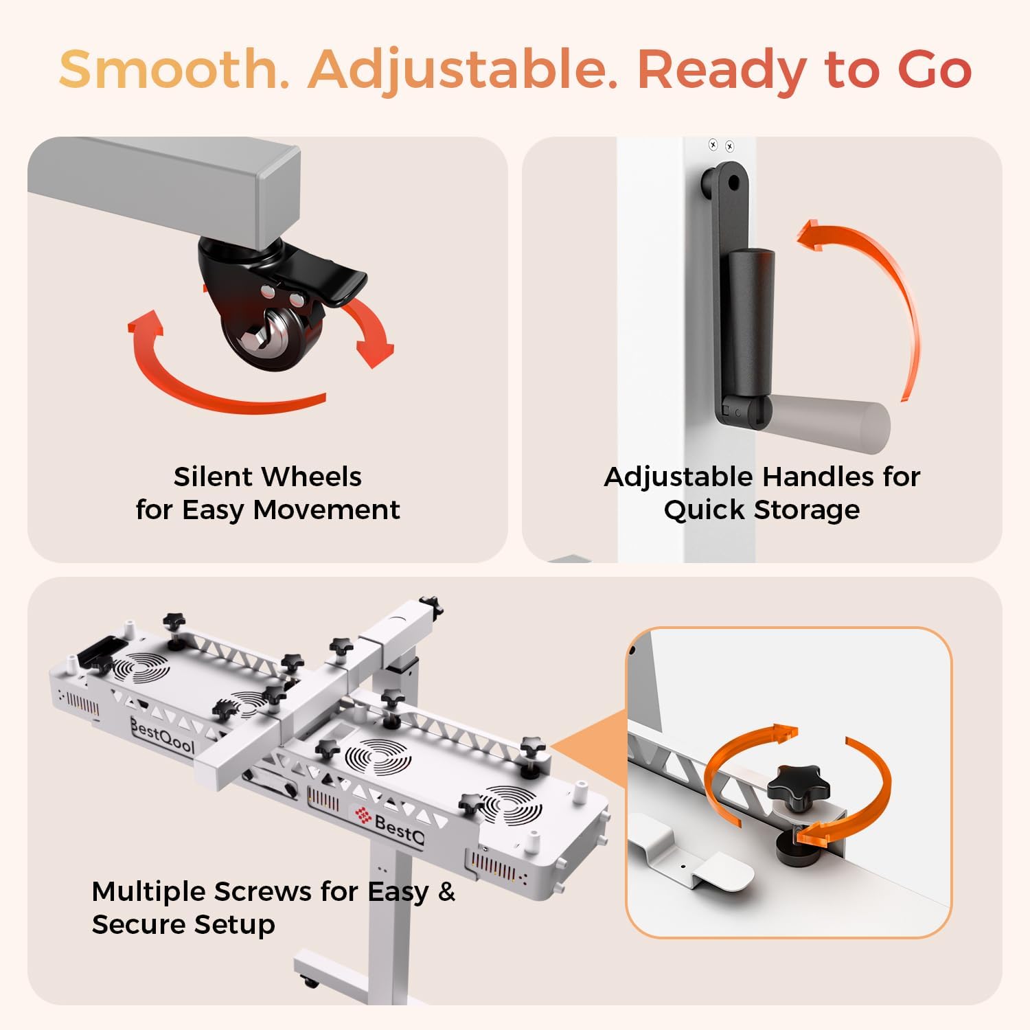 Bestqool Compatible Red Light Therapy Stand, Horizontal&Vertical Infrared Light Therapy Panel Stand, Mobile Stand for Red Light Therapy Device at Home, Wheel Locks, Adjustable Height, Easy to Install - Image 5