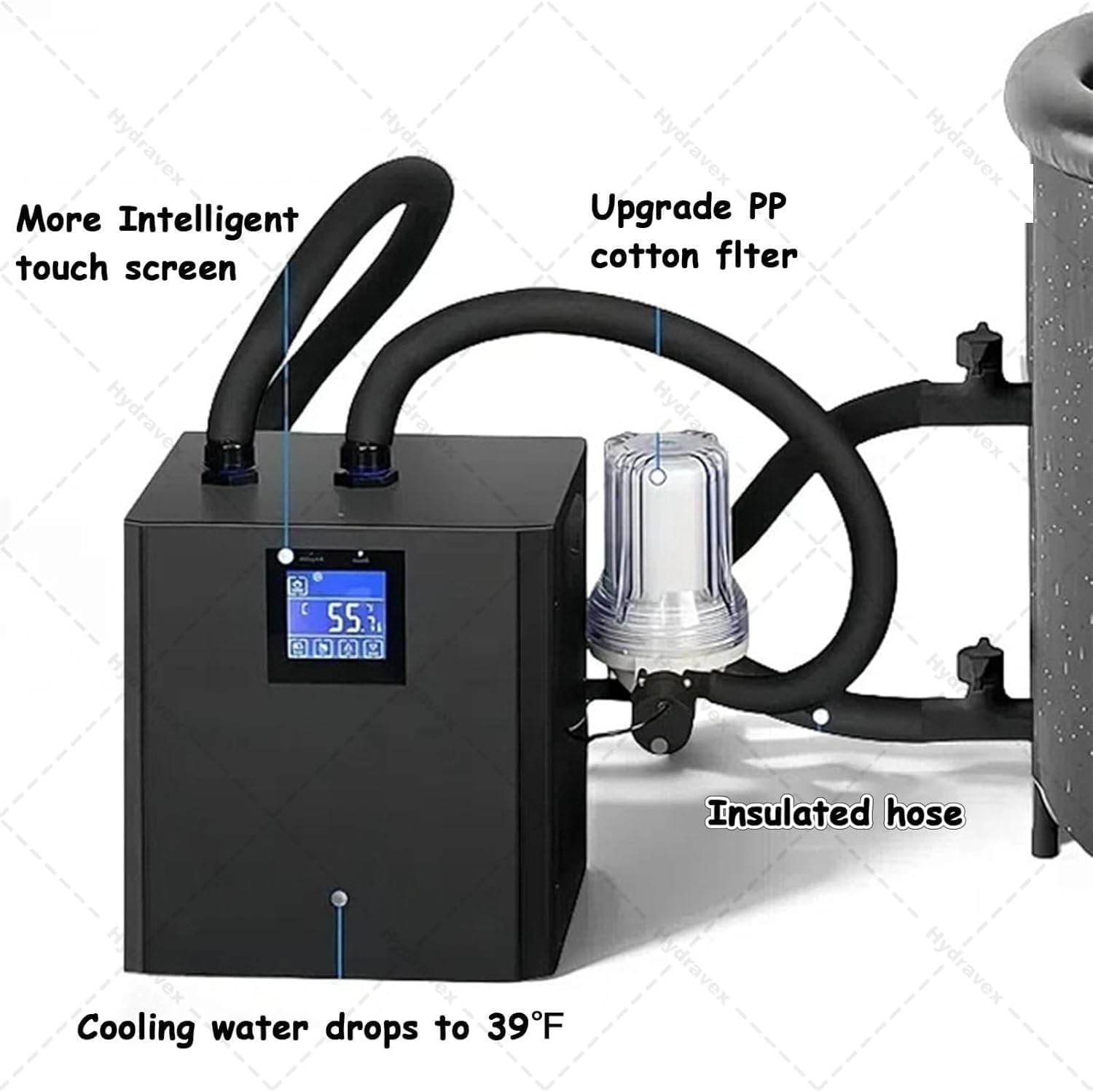 Ice Bath Water Chiller with Remote Control, External Filter, LED Display, Dual Water Pump for Cold Plunge Tubs, Home Recovery Therapy - Image 4