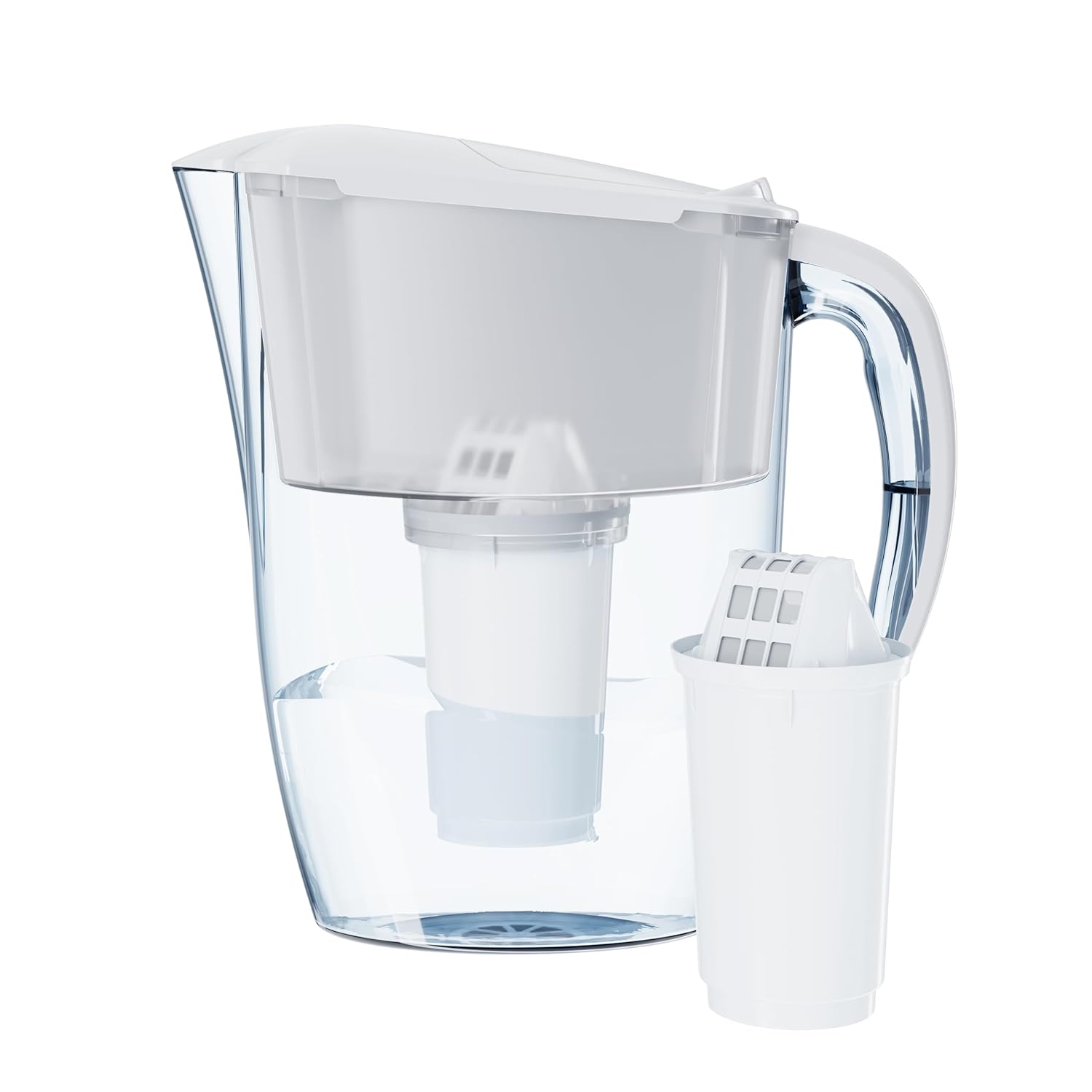 AQUAPHOR Smile Water Filter Jug - 2.9L, Fits Fridge Doors, Lightweight, Space-saving, Includes 1 x A5 350L Filter with added Magnesium, Reduces Limescale, Chlorine, Microplastics - White - Image 4