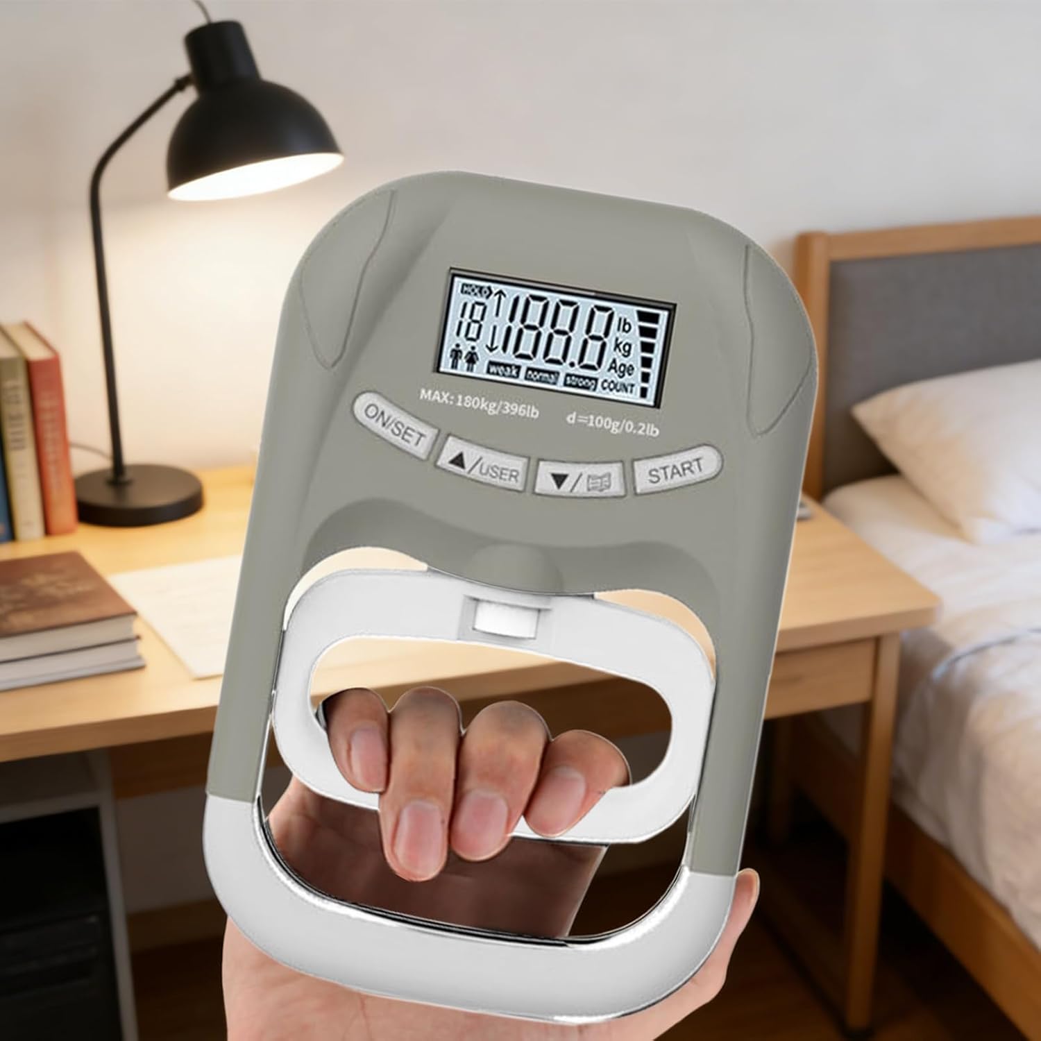 Grip Strength Tester | 396lbs Electric Gripper Measuring Tools - Rechargeable Hand Grip Strength Tester - for Body Recovery Sports Exercise Office Home Gym Travel Women - Image 3