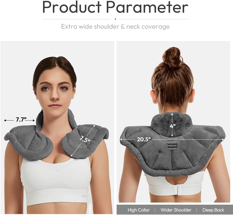 Microwavable Heated Neck Wrap Warmer and Shoulder Weighted Heating Pad Microwave for Hot and Cold Compress - Image 5