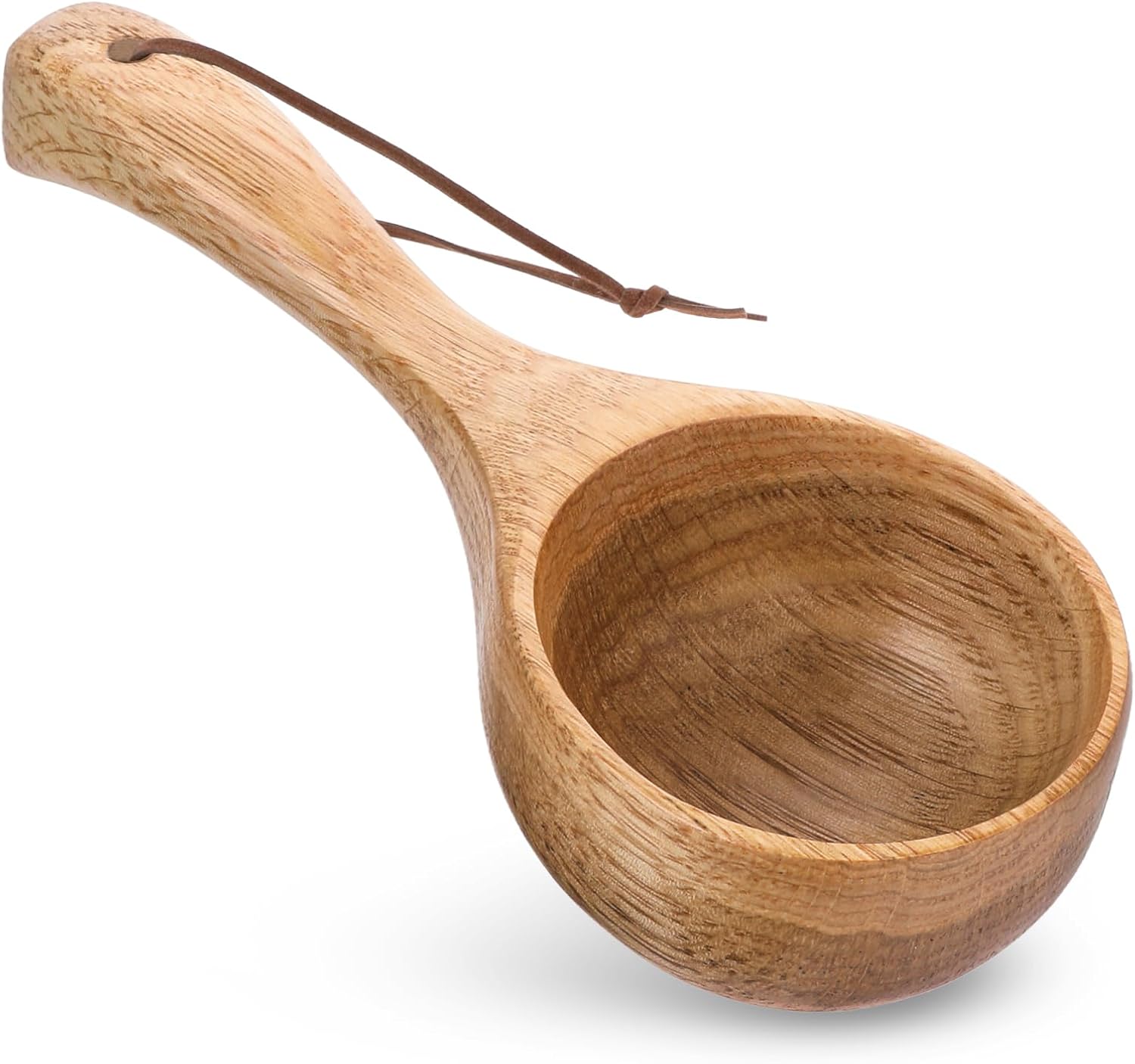 Giantree Wooden Kitchen Scoop, Wooden Bath Salt Ladle Rice Spoon Multipurpose 8.3 Inch Large Capacity Wooden Ladle Sauna Water Scoop for Cooking Stirring, Bath Salt, Canisters Flour