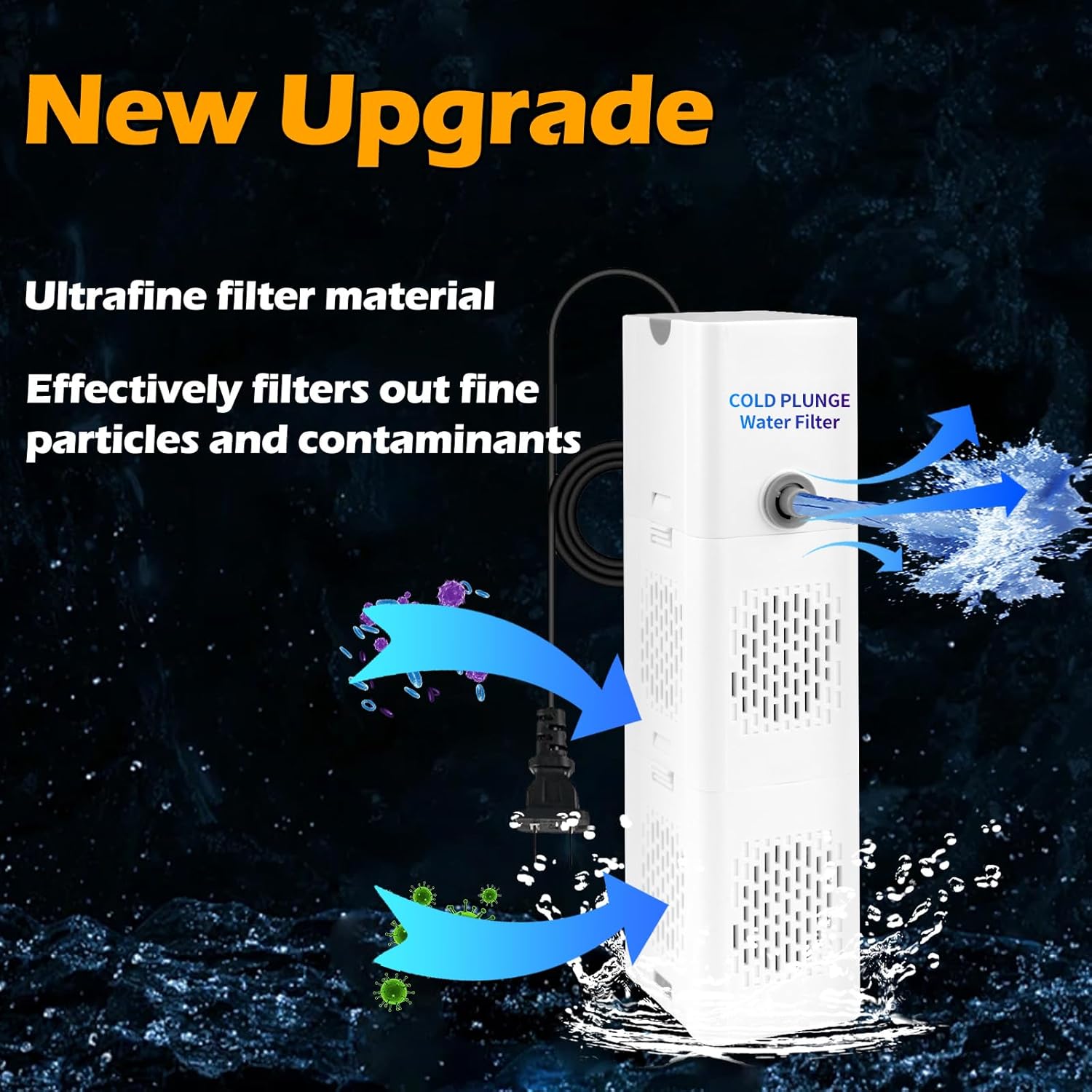 Cold Plunge Filter, 500 GPH Cold Pod Ice Bath Tub Filter, Ice Bath & Cold Plunge Accessories, Reusable Ice Bath Tub Filter, Ice Bath Water Cleaner - Image 4