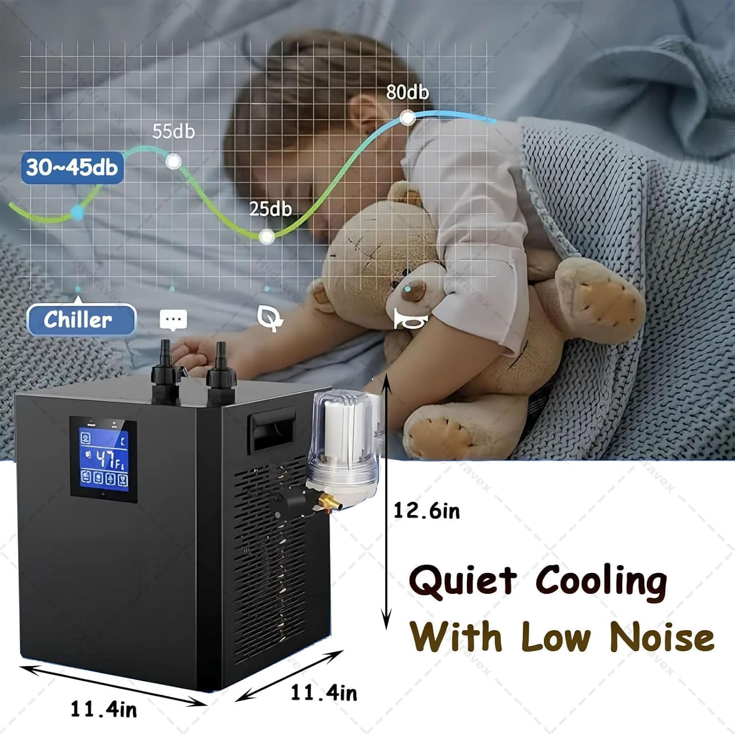 Ice Bath Water Chiller with Remote Control, External Filter, LED Display, Dual Water Pump for Cold Plunge Tubs, Home Recovery Therapy - Image 3