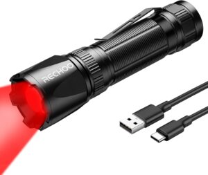 RECHOO Red Light Flashlight, 3 Mode...