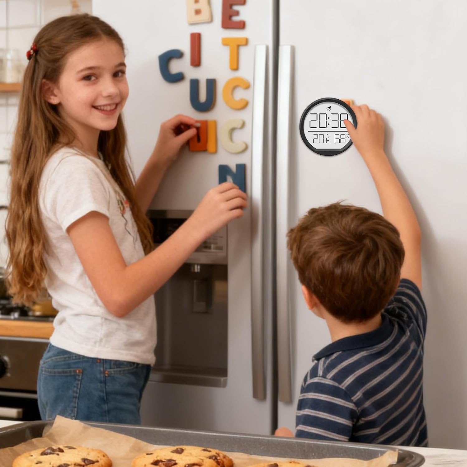 Indoor Humidity Gauge - Magnetic Temperature Monitor, Digital Thermometer with Timer and Easy Read LCD Screen for Bedroom Kitchen Living Room Greenhouse Garage Bathroom Shower Home Use - Image 9