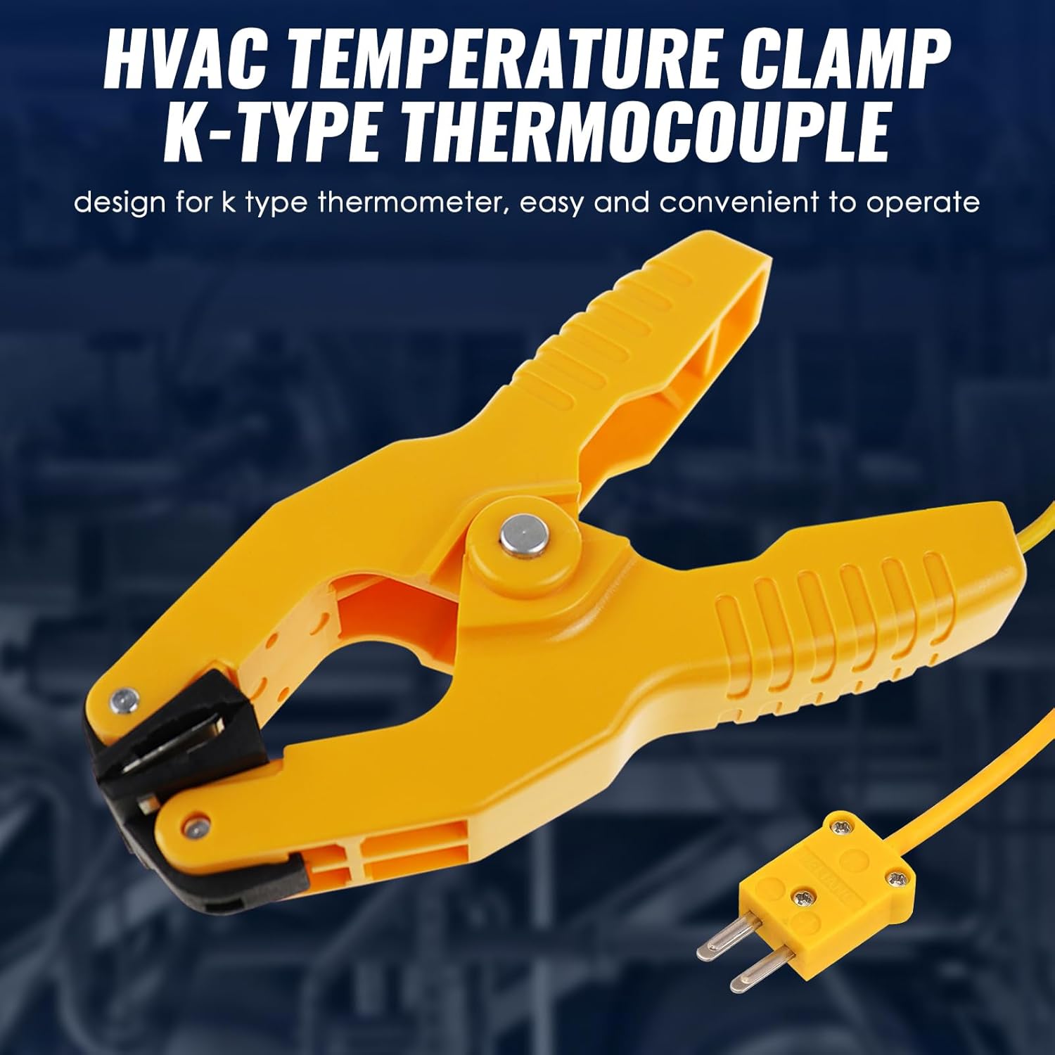 Temperature Clamp K-Type Thermocouple Thermometer Lead Probe Pipe Clamp Multimeter Sensor Jaw Clip Plumbing - Image 2