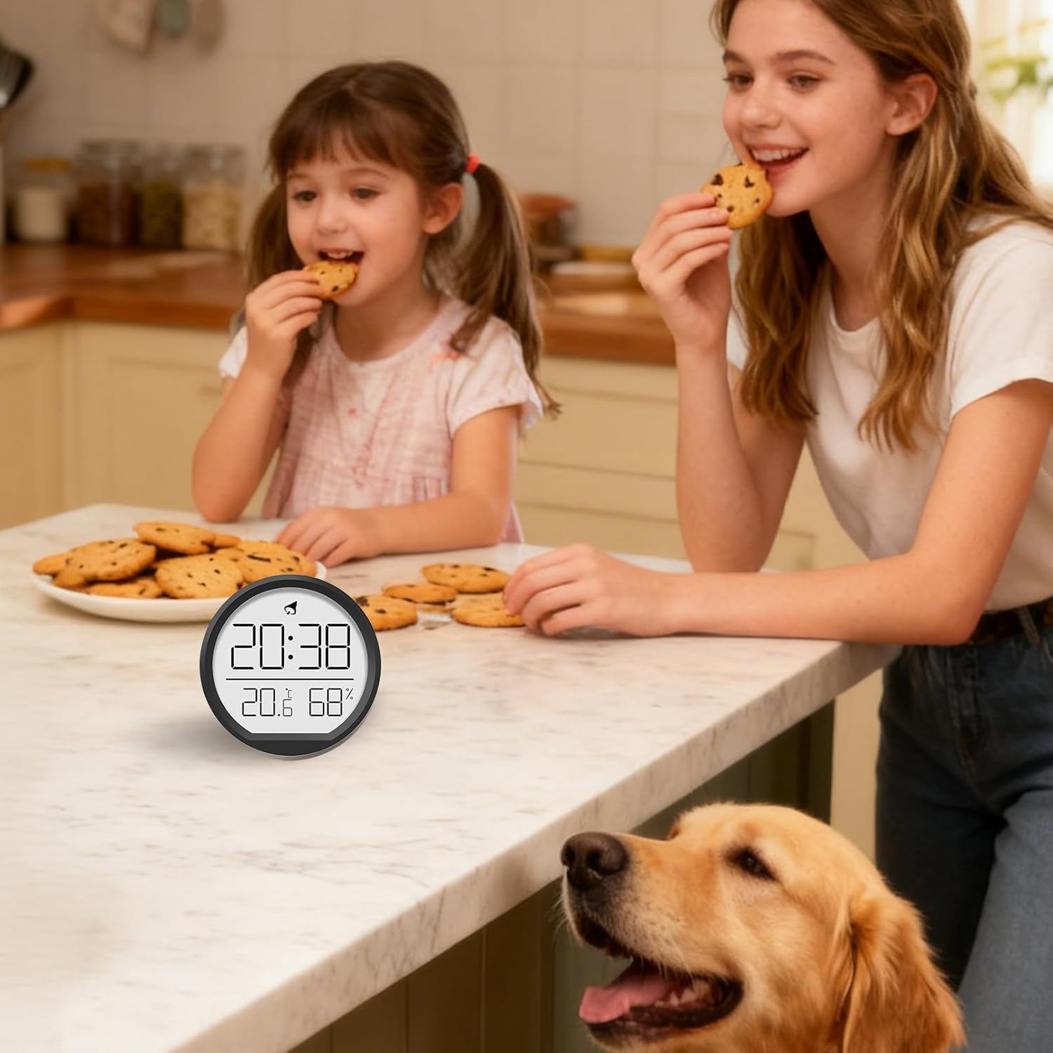 Indoor Humidity Gauge - Magnetic Temperature Monitor, Digital Thermometer with Timer and Easy Read LCD Screen for Bedroom Kitchen Living Room Greenhouse Garage Bathroom Shower Home Use - Image 3