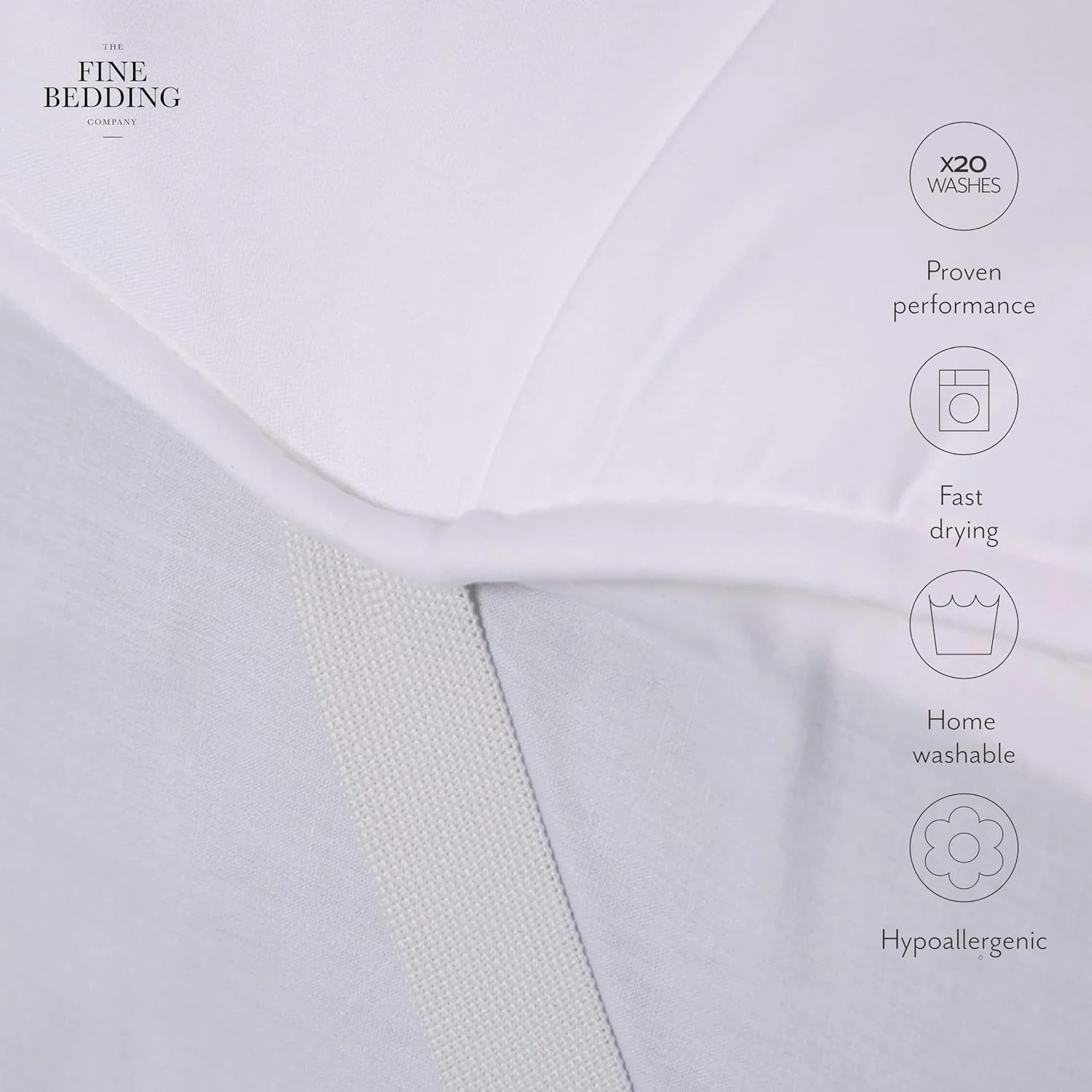 The Fine Bedding Company Spundown Mattress Enhancer – Double Bed Mattress Topper with Recycled Eco Smartfil® and Peach Soft Cover, Hypoallergenic and Washable Luxury Topper – Double - Image 5