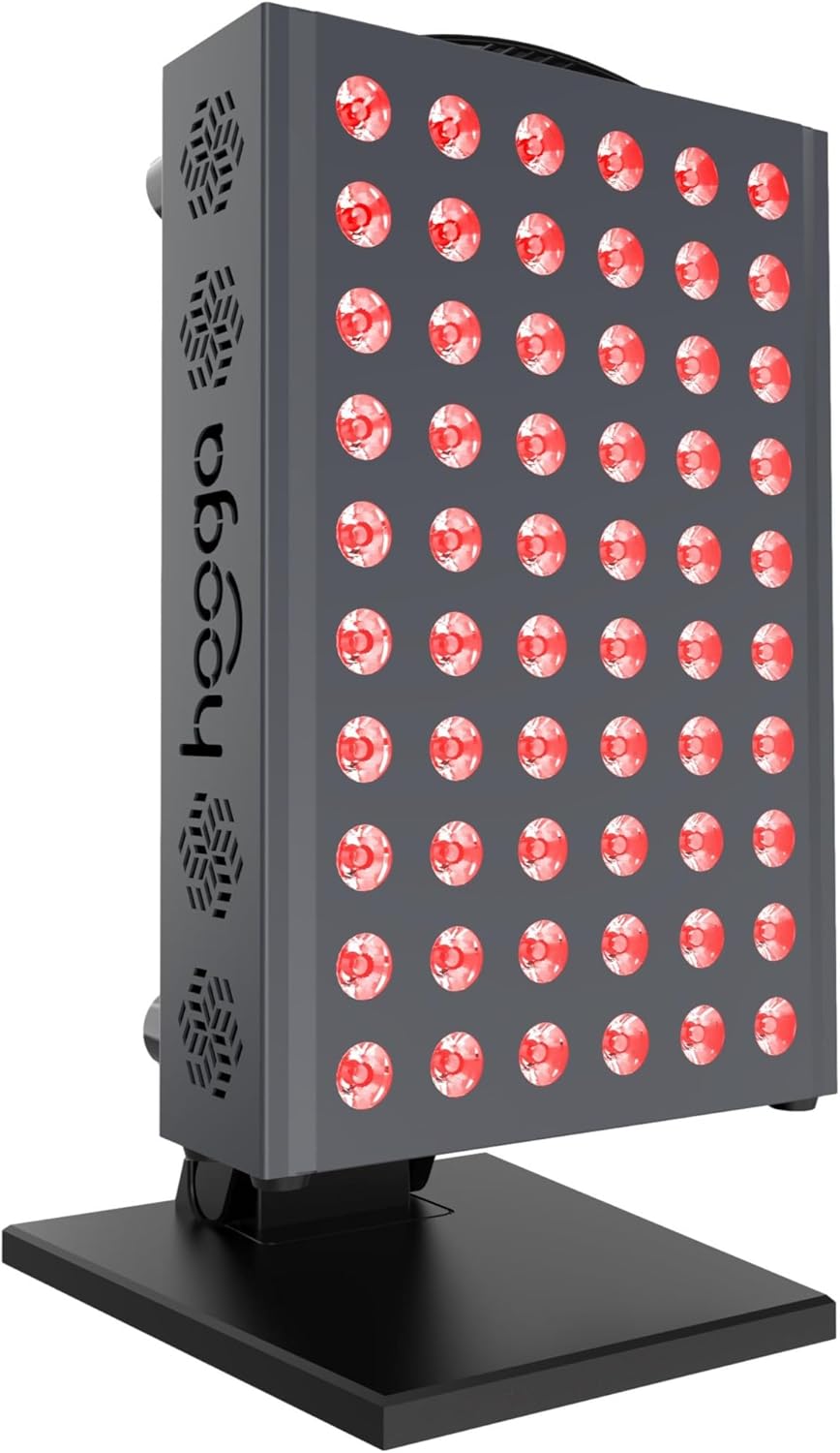 Hooga Red Light Therapy Panel for Face and Body, Red & Near Infrared LED Light with Timer and Stand, 60 High-Efficiency Low-Level LEDs ( - Image 2