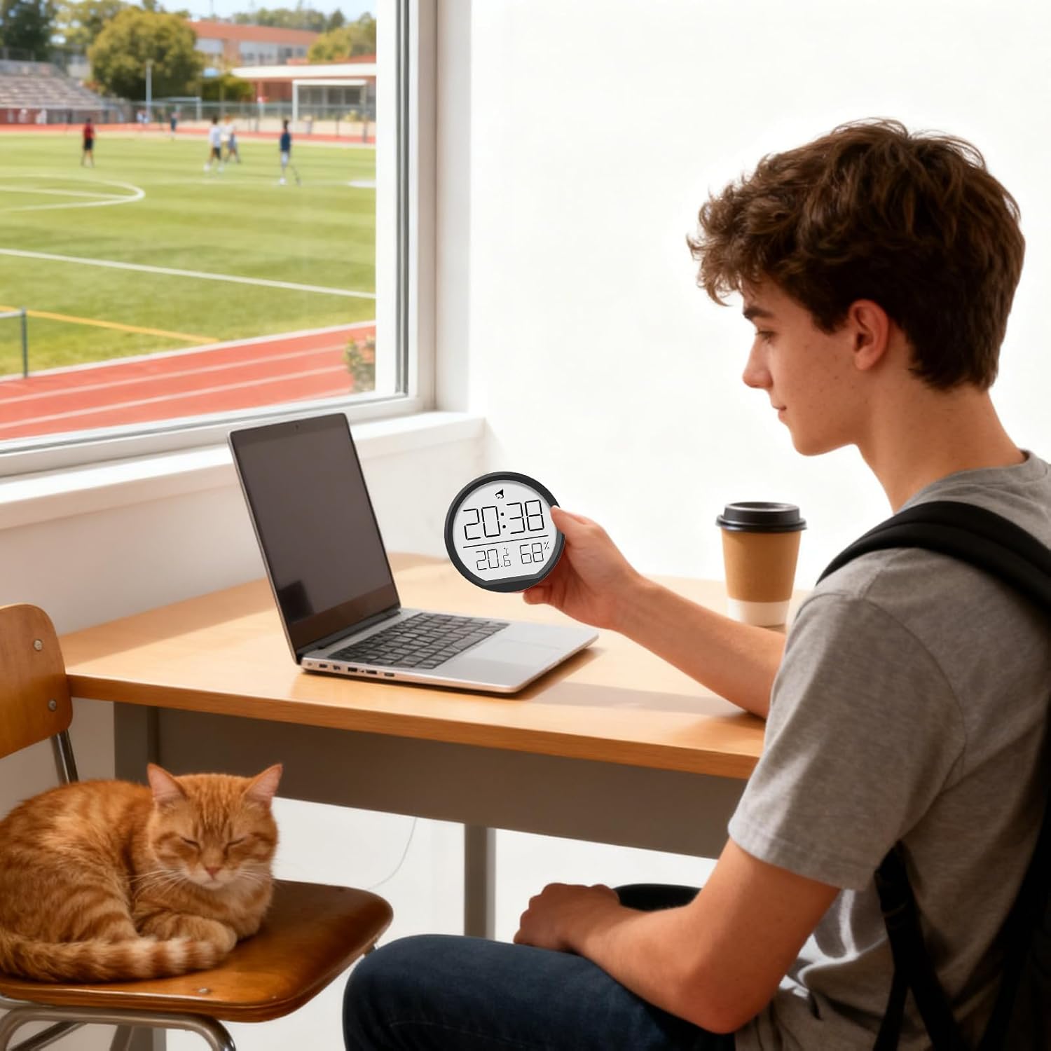 Indoor Humidity Gauge - Magnetic Temperature Monitor, Digital Thermometer with Timer and Easy Read LCD Screen for Bedroom Kitchen Living Room Greenhouse Garage Bathroom Shower Home Use - Image 8