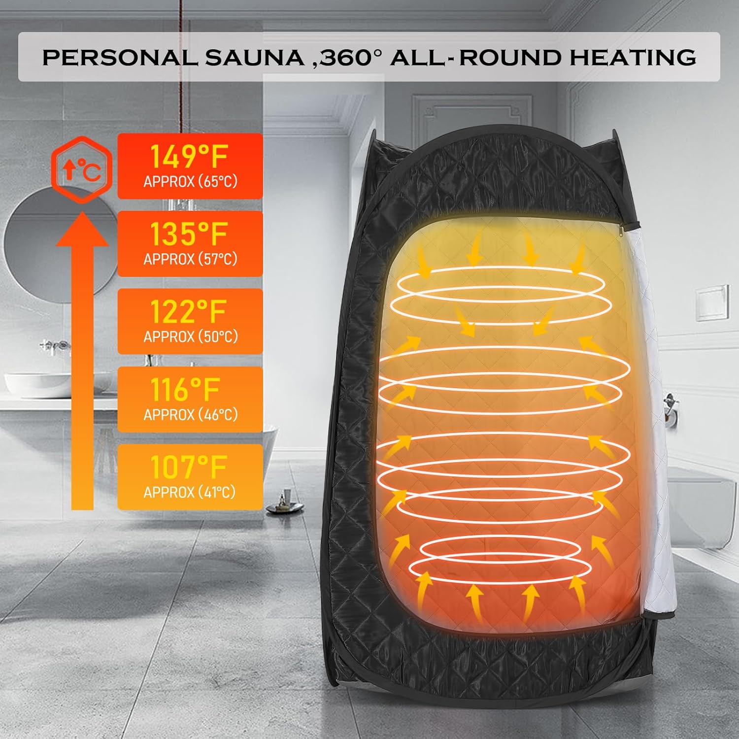 Portable Sauna, Home Sauna Portable Tents, Full Body Steam Sauna Tent, Single Person Sauna, Newly Upgraded Large Space Sauna, Quick-Folding Sauna Tent (No Steamer Included) - Image 2