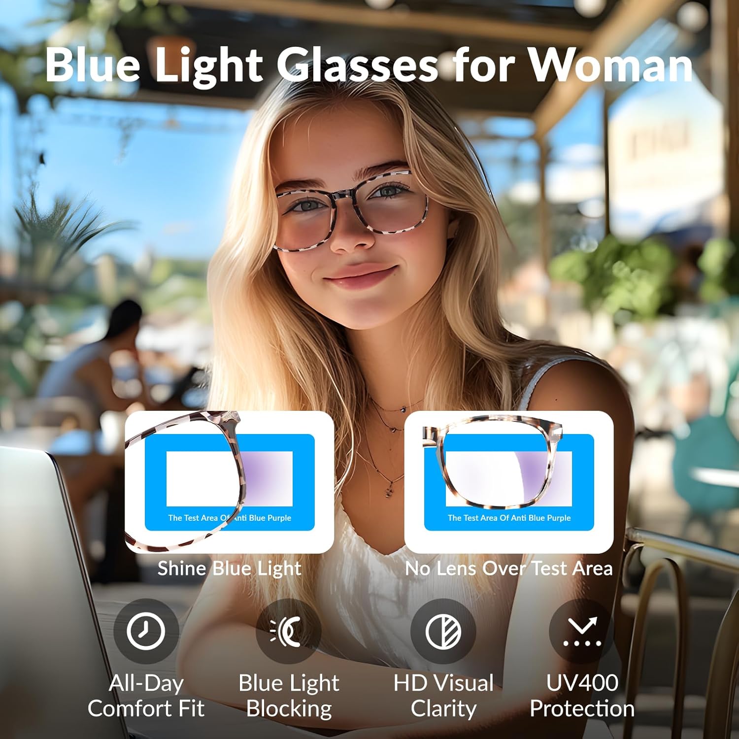 Blue Light Blocking Glasses, Computer Reading/Gaming/TV/Phones Glasses for Men Women,Anti Eyestrain UV Glare (5/1Pair) - Image 2