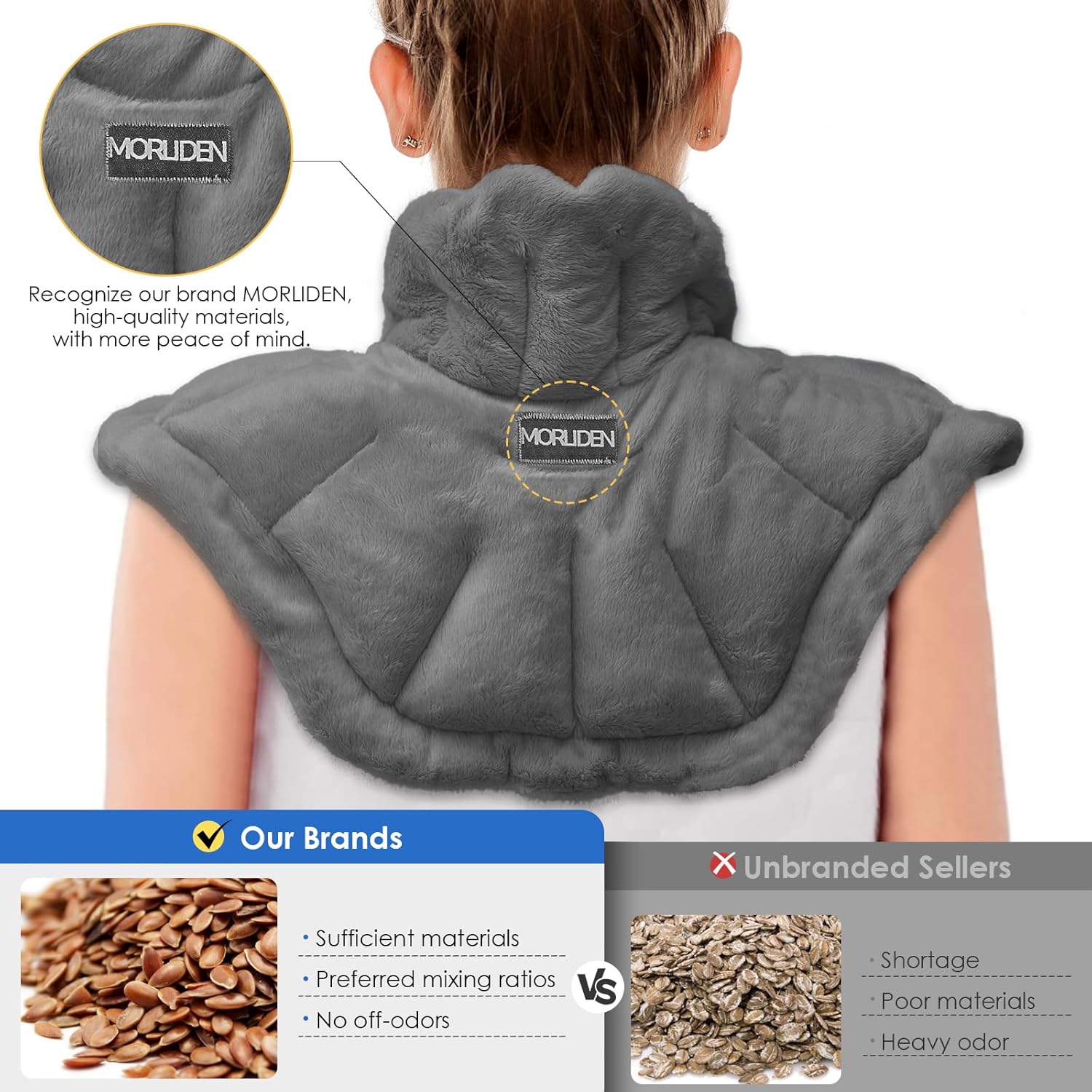 Microwavable Heated Neck Wrap Warmer and Shoulder Weighted Heating Pad Microwave for Hot and Cold Compress - Image 2