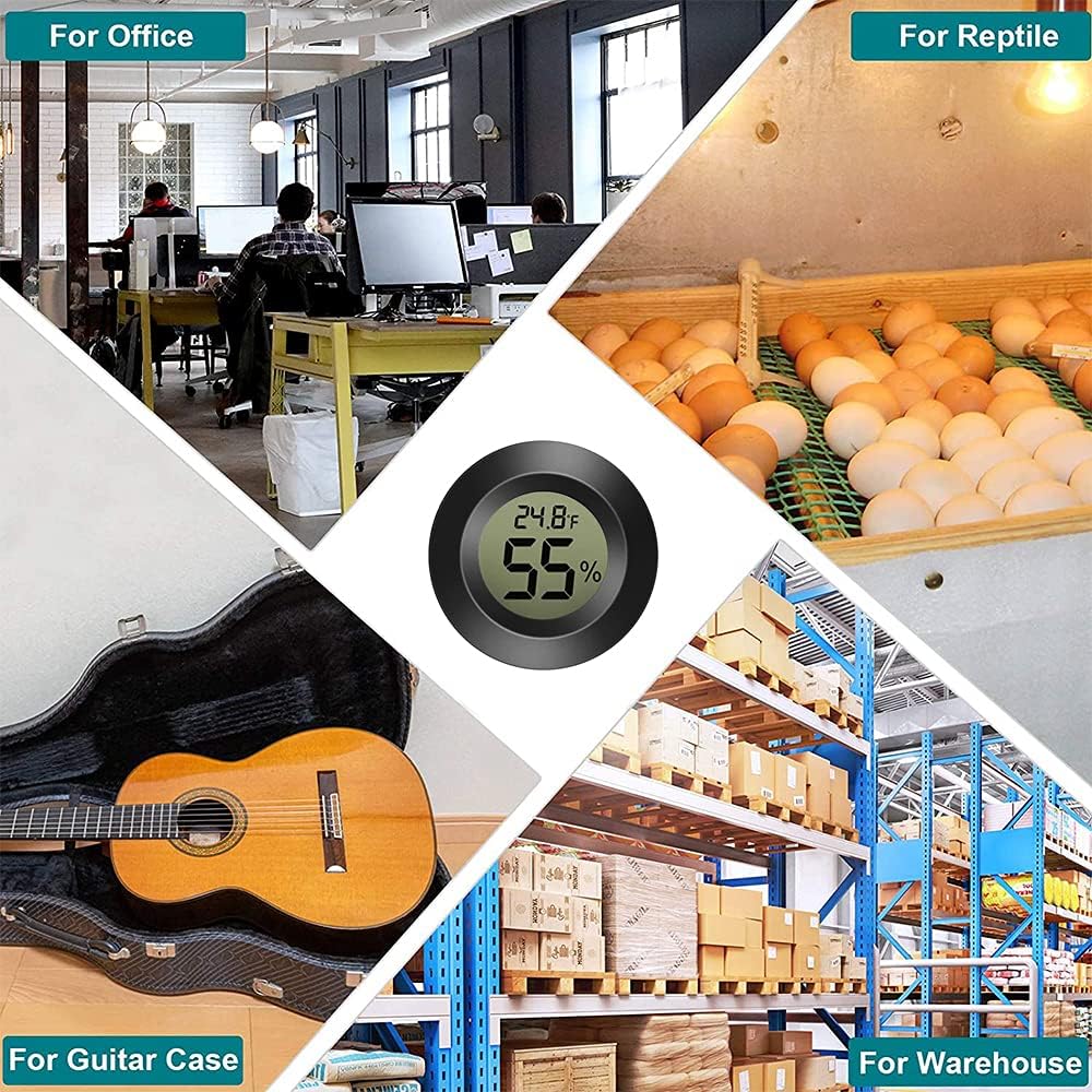 10 x Mini Thermometer Hygrometer/Small Digital Electronic Temperature Humidity Device with LCD Display for Humidors, Greenhouses, Gardens, Basements, Refrigerators, Jars - Image 5