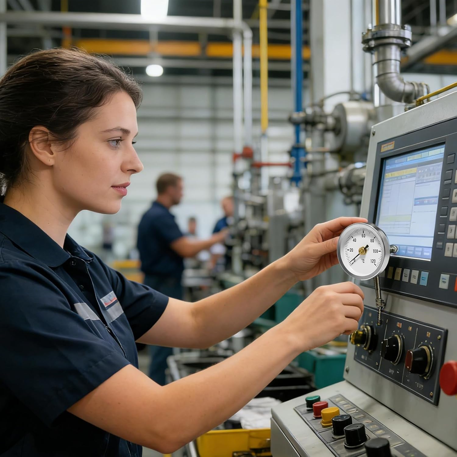 Pipe Clamp Temperature - 63mm Stainless, Spring Mounted Contact Thermograph Gauge, Fast Response Heat Reading, Temperature Monitoring Tool for Industrial Systems, 65g - Image 2