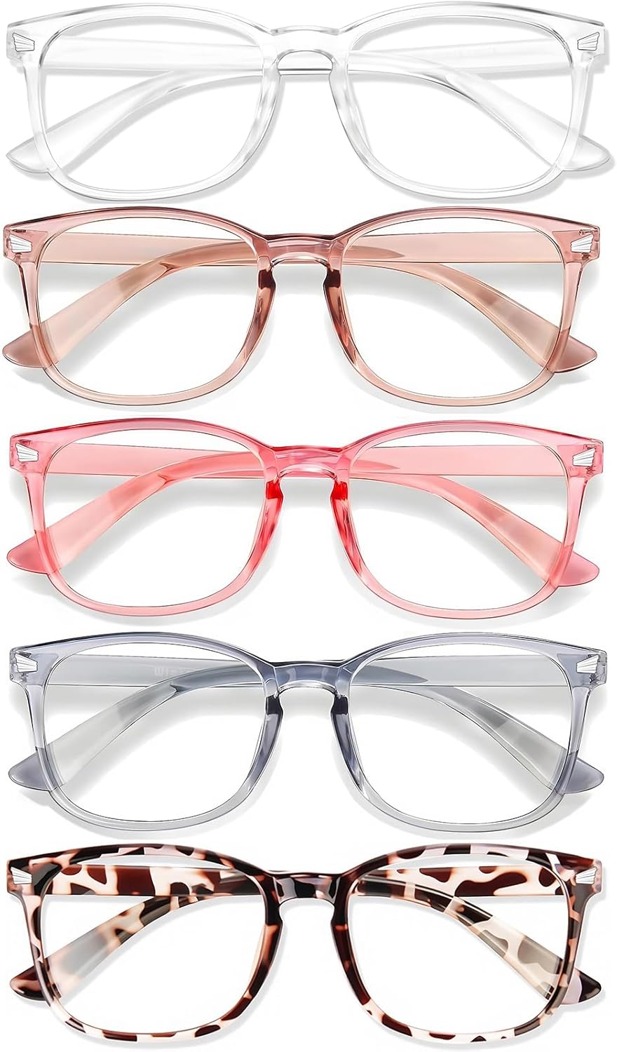 Blue Light Blocking Glasses, Computer Reading/Gaming/TV/Phones Glasses for Men Women,Anti Eyestrain UV Glare (5/1Pair)