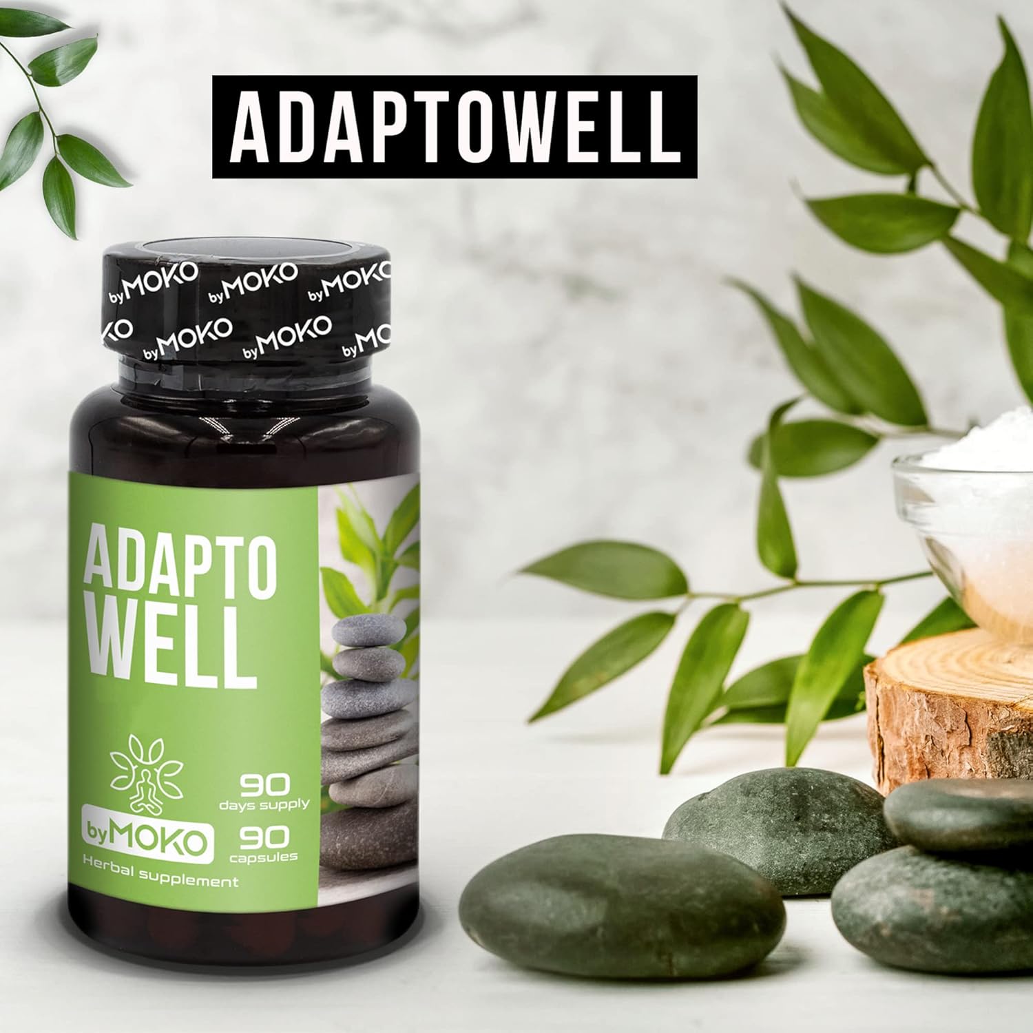 AdaptoWELL Stress and Anxiety Relief Supplement - Calm Complex with Ashwagandha, Passionflower, Hawthorn Berry, and Lemon Balm Extract, Relaxation Formula for Mood, Sleep aid, Wellness 90 Capsules - Image 6