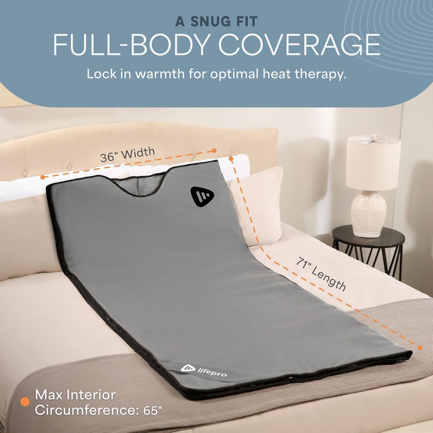 LifePro Infrared Sauna Blanket for Detox and Relaxation, Portable Far Infrared Home Sauna, Relieves Muscle Tension, RejuvaWrap Series with Adjustable Heat Settings - Image 6
