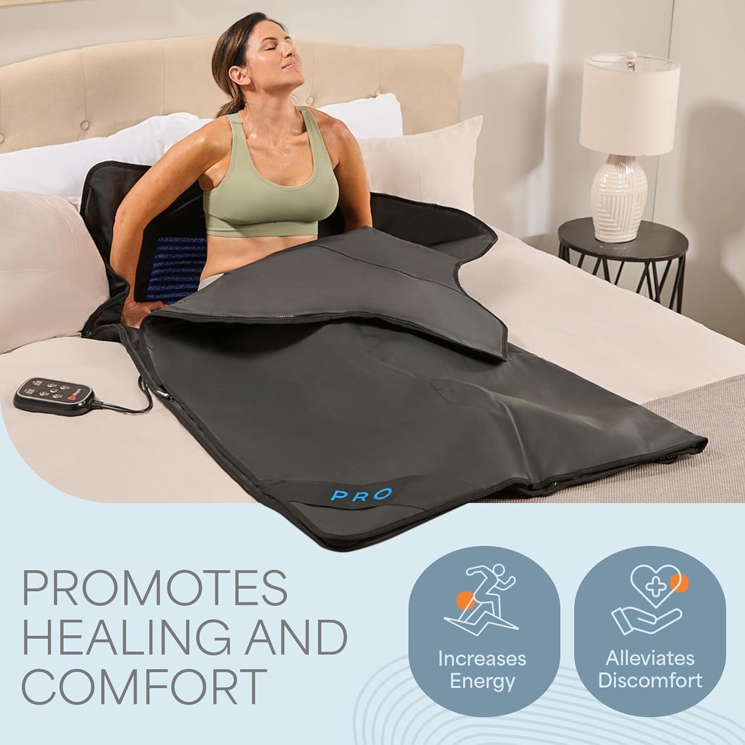 LifePro Infrared Sauna Blanket for Detox & Relaxation – Portable Far Infrared at Home Sauna for Detox, Muscle Tension Release and Recovery – RejuvaWrap Series with Adjustable Heat Settings - Image 3