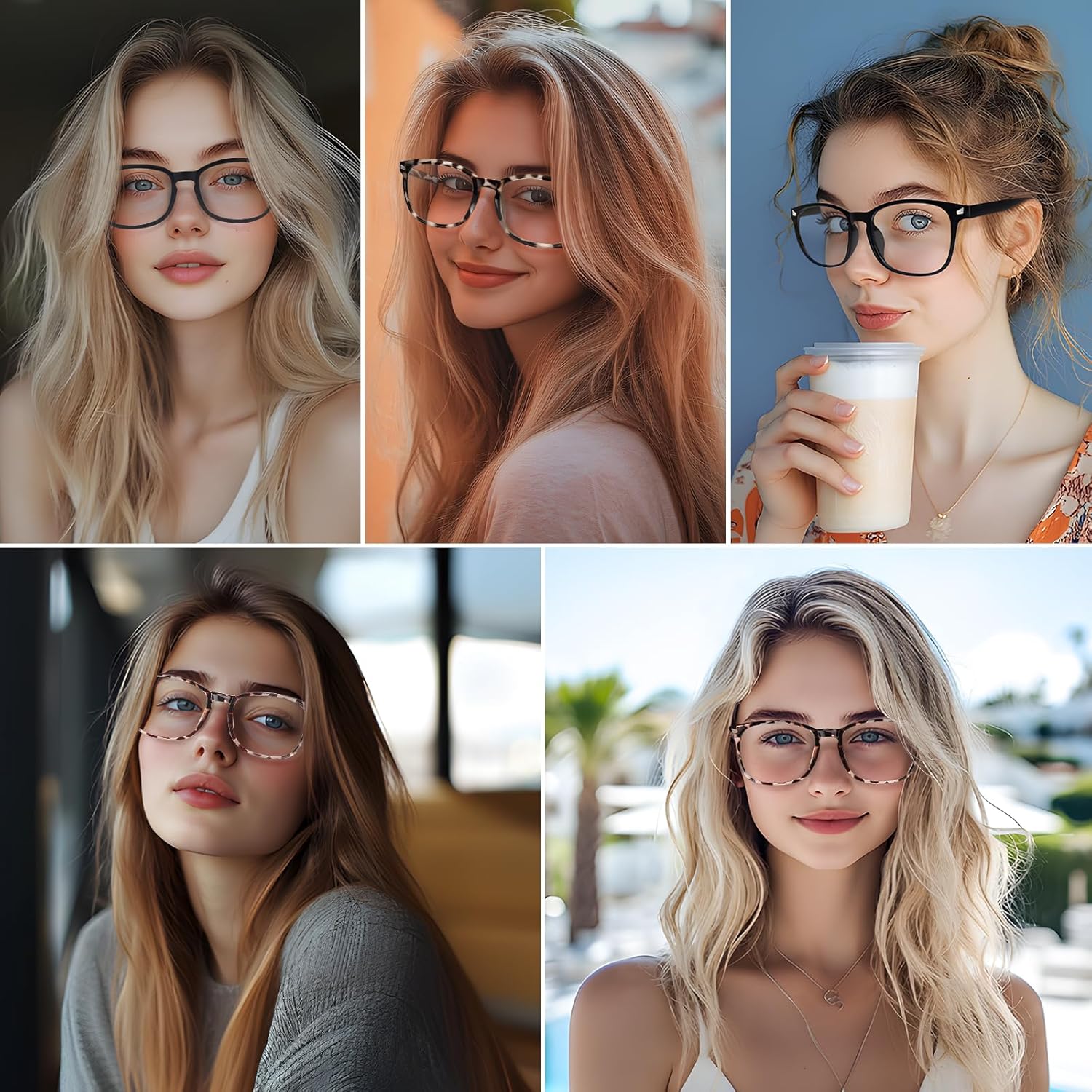 Blue Light Blocking Glasses, Computer Reading/Gaming/TV/Phones Glasses for Men Women,Anti Eyestrain UV Glare (5/1Pair) - Image 4