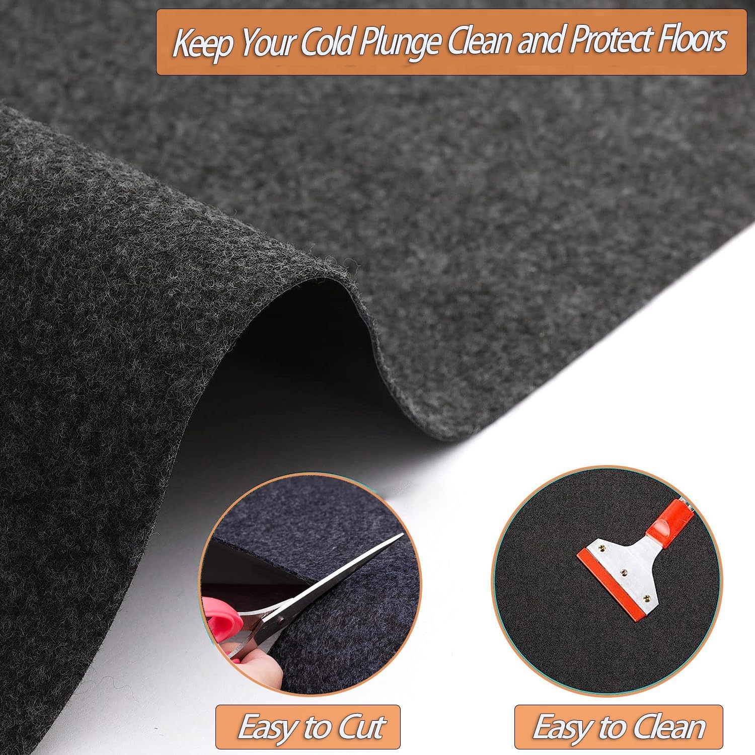 47x70 Inch Cold Plunge Tub Floor Mat, Waterproof Ice Bath Tub Mat Outdoor Indoor, Anti-Slip Protector Pad for Round Oval Cold Plunge Ice Bath Accessories - Image 4