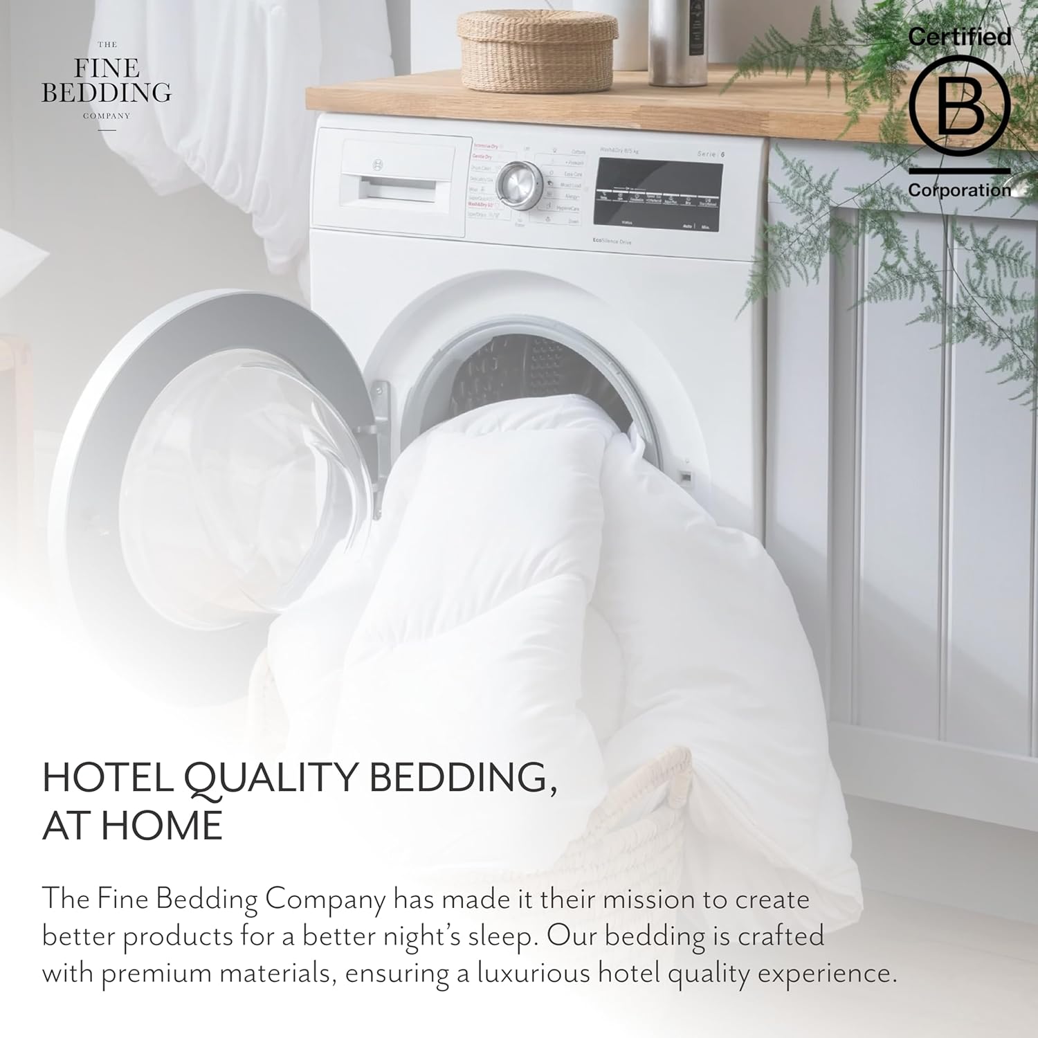 The Fine Bedding Company Spundown Mattress Enhancer – Double Bed Mattress Topper with Recycled Eco Smartfil® and Peach Soft Cover, Hypoallergenic and Washable Luxury Topper – Double - Image 6